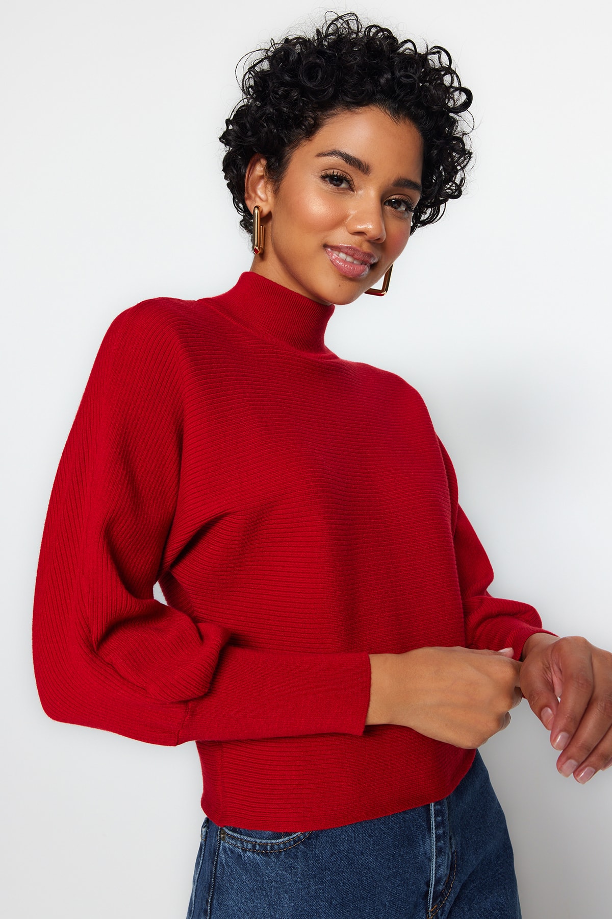 Trendyol Sweater - Burgundy - Regular fit