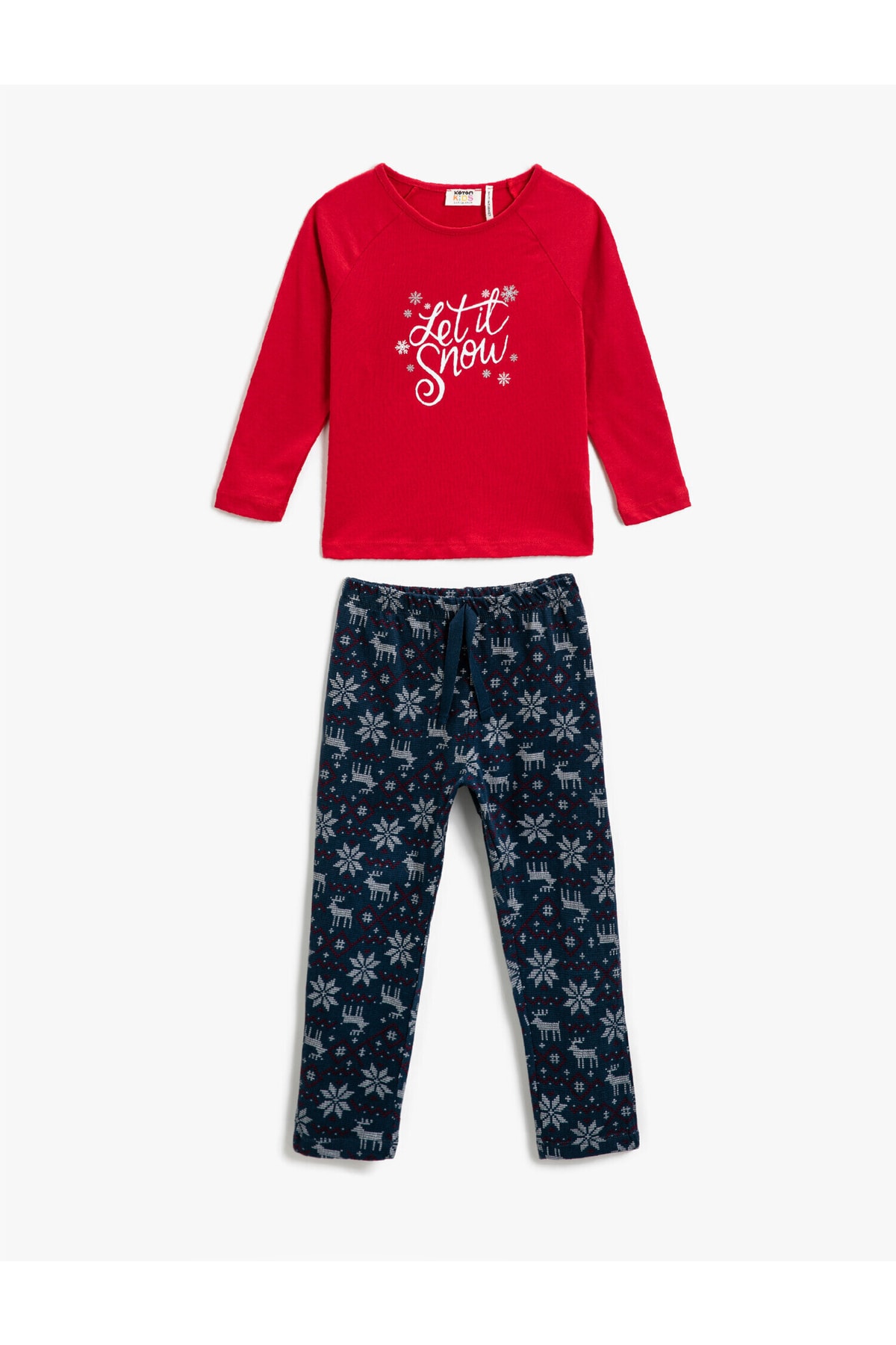 Koton Pajama Set - Multicolor - Slogan