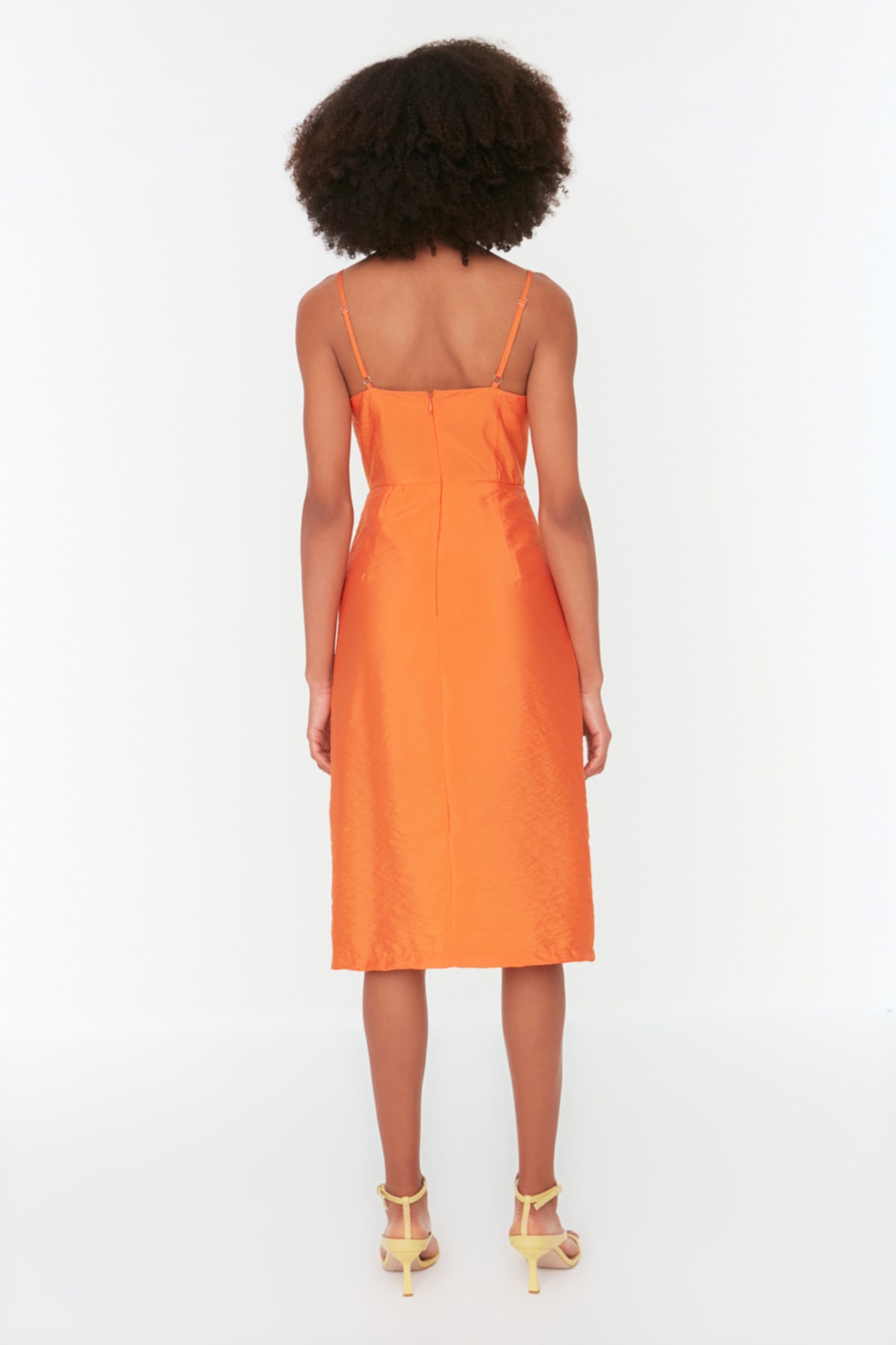 Rochie țesută Trendyol Orange Strappy