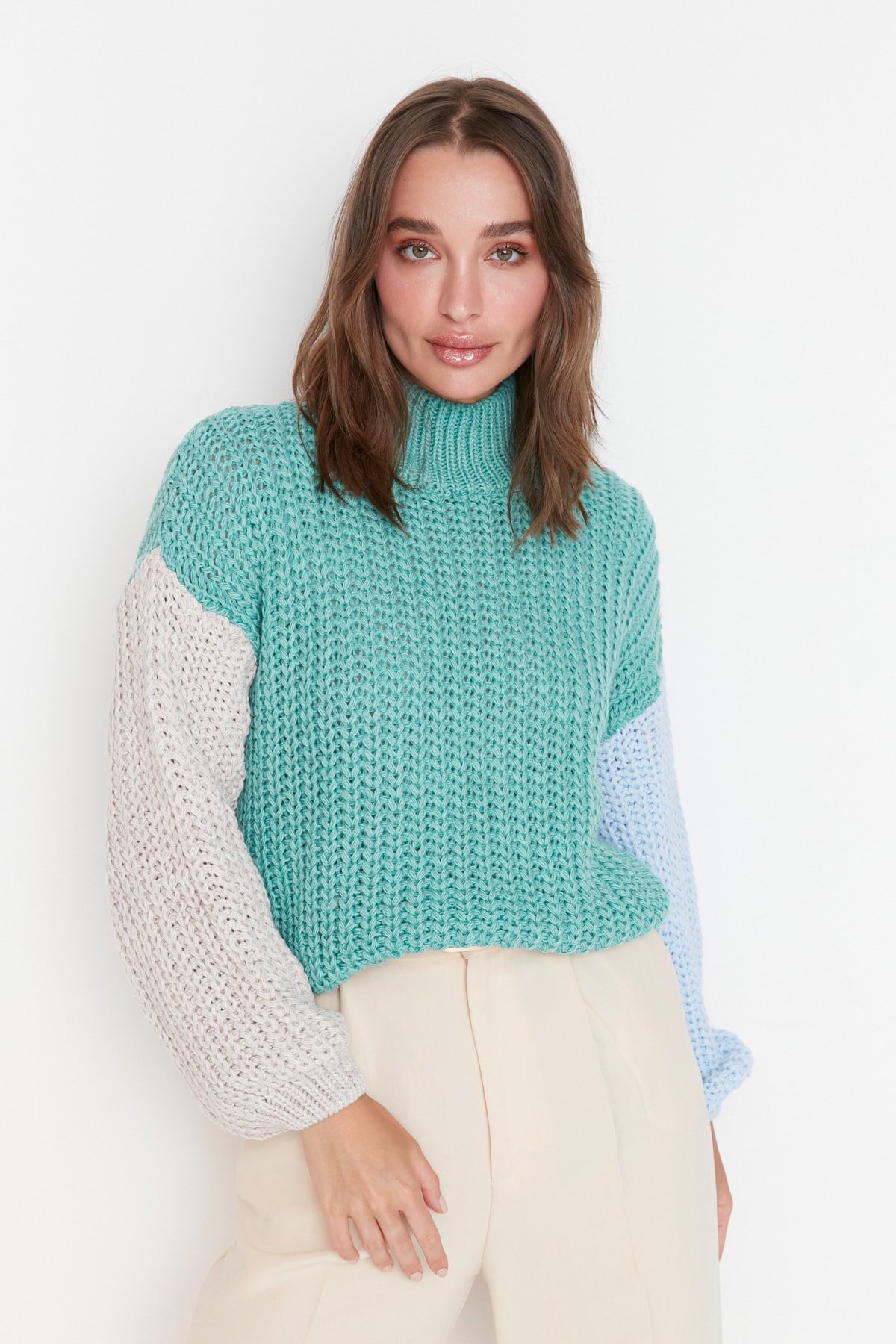 Damen Pullover Trendyol Color Block