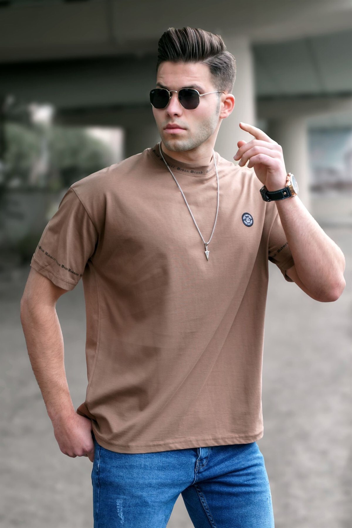 Levně Madmext Men's Smoked T-Shirt 5355