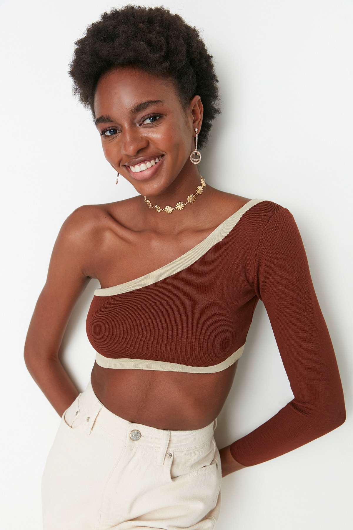 Trendyol Blouse - Brown - Slim fit
