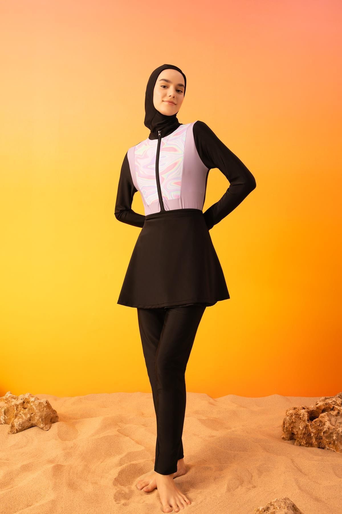 DEFACTO Regular Fit 4-Piece Burkini Hijab Swimsuit Set