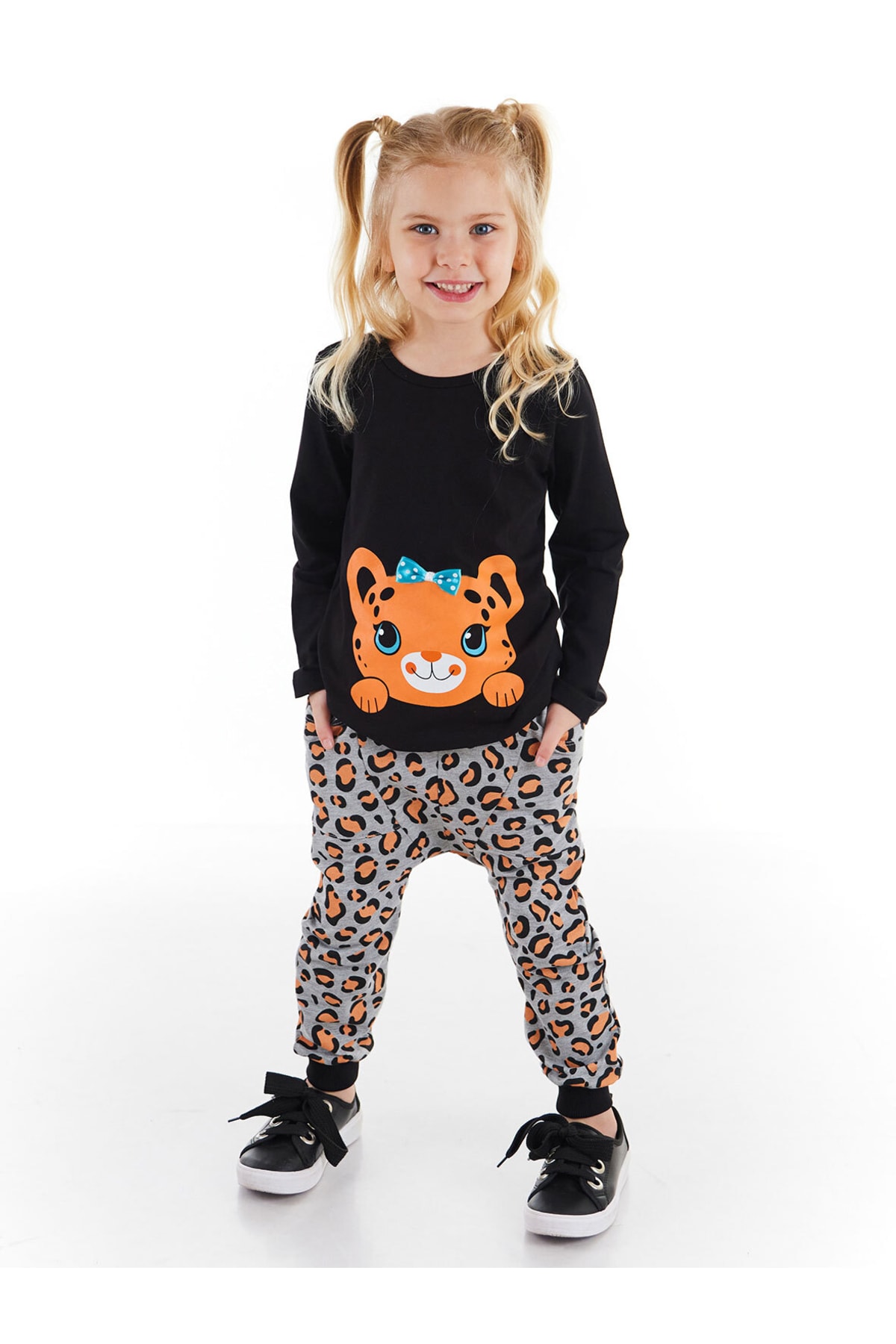 Denokids Little Leopard Girl Kids T-shirt Pants Suit