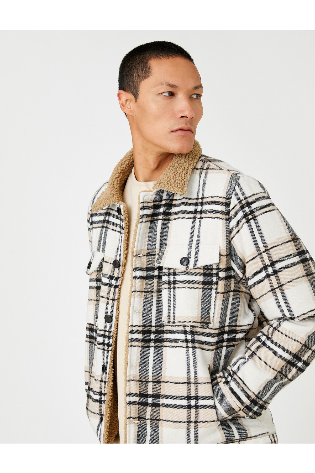 Koton Winter Jacket - Beige - Basic