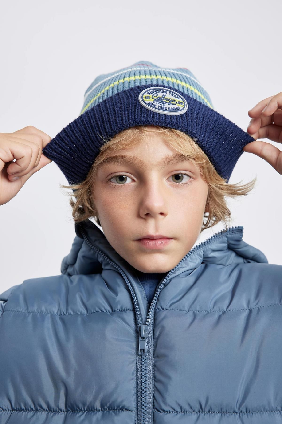 DEFACTO Boy's Woven Labeled Beret