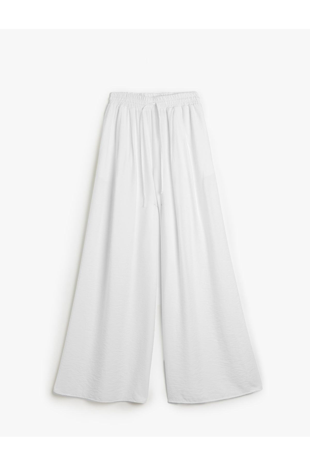 Koton Comfortable Fit Wide Leg High Waist Pants with Elastic Waist Pockets