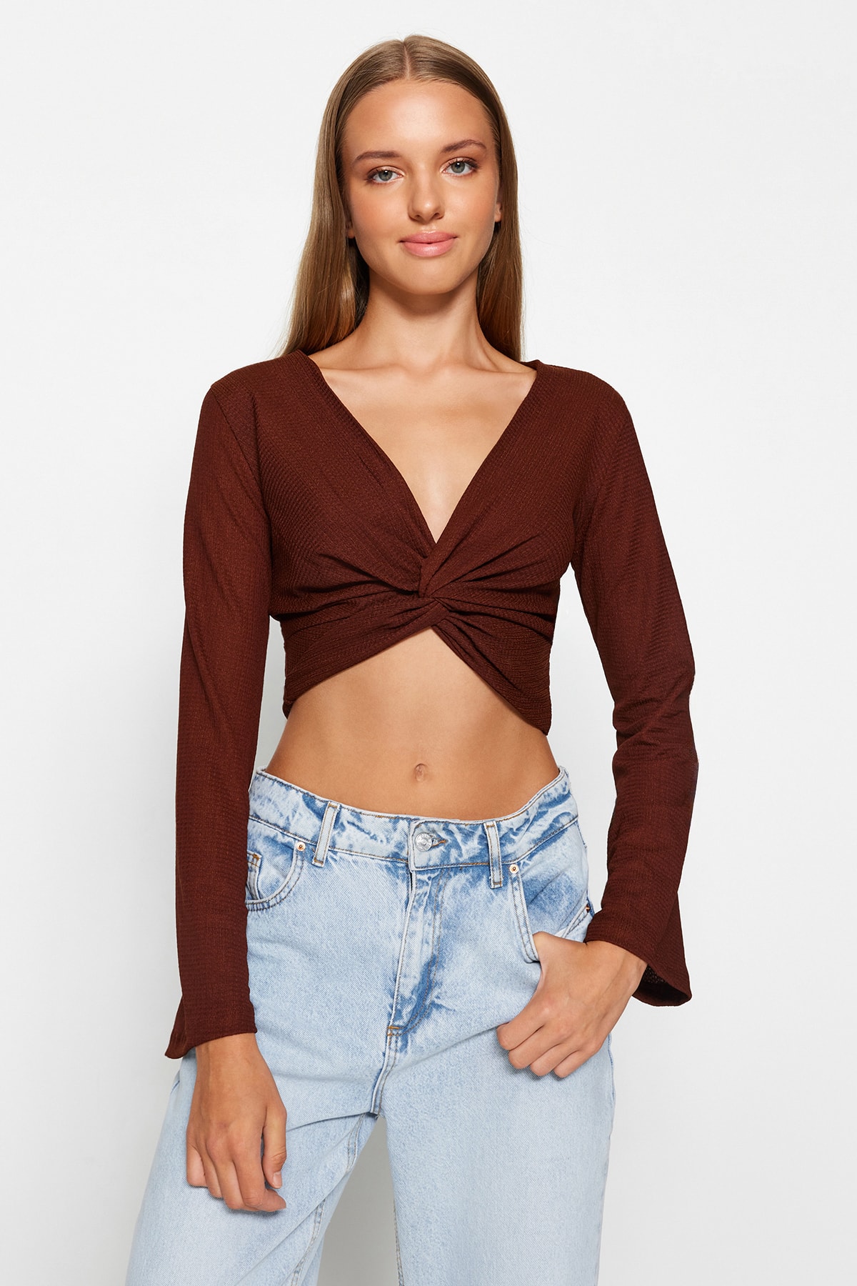 Trendyol Blouse - Brown - Slim fit