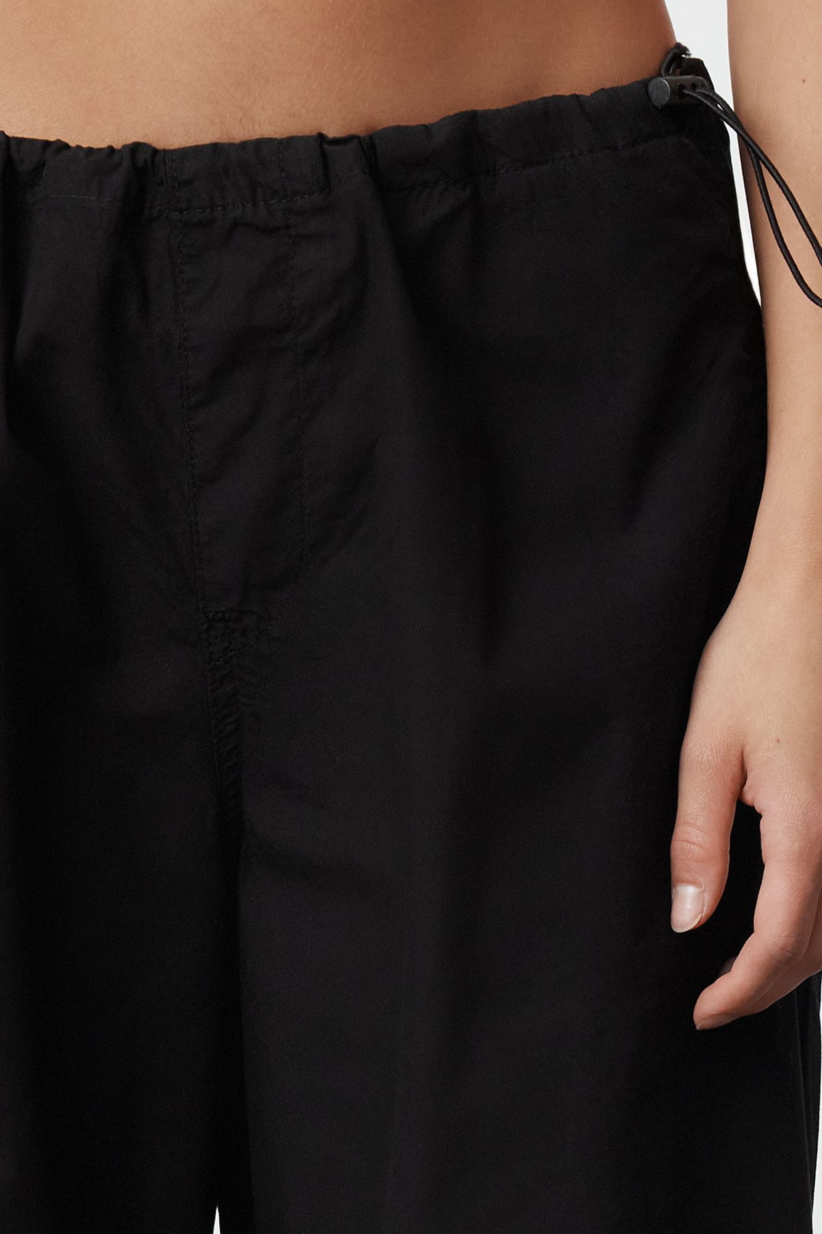 Trendyol Black Stoppered Normal Talie Parașută Pantaloni