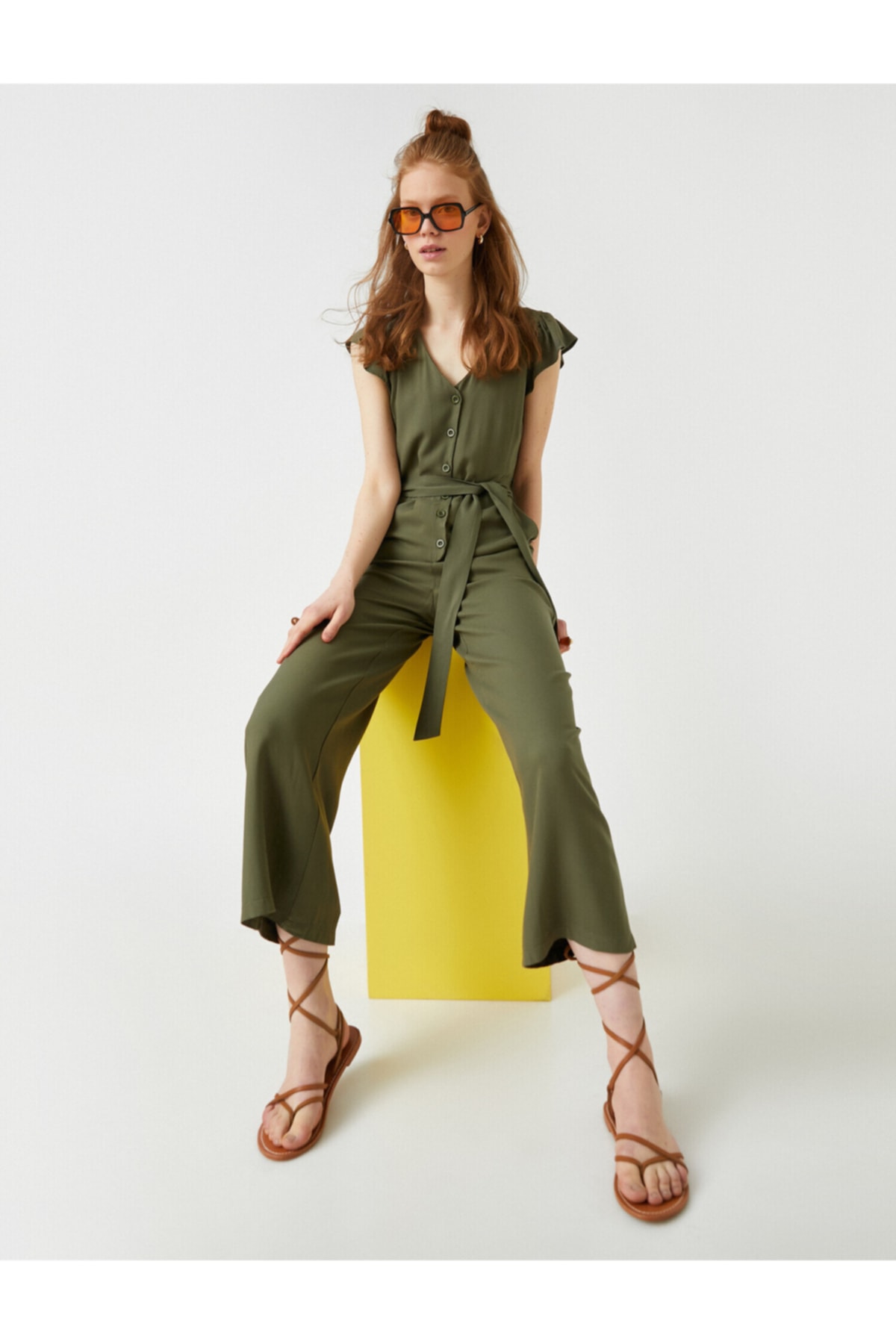 Koton Jumpsuit - Khaki - Regular fit