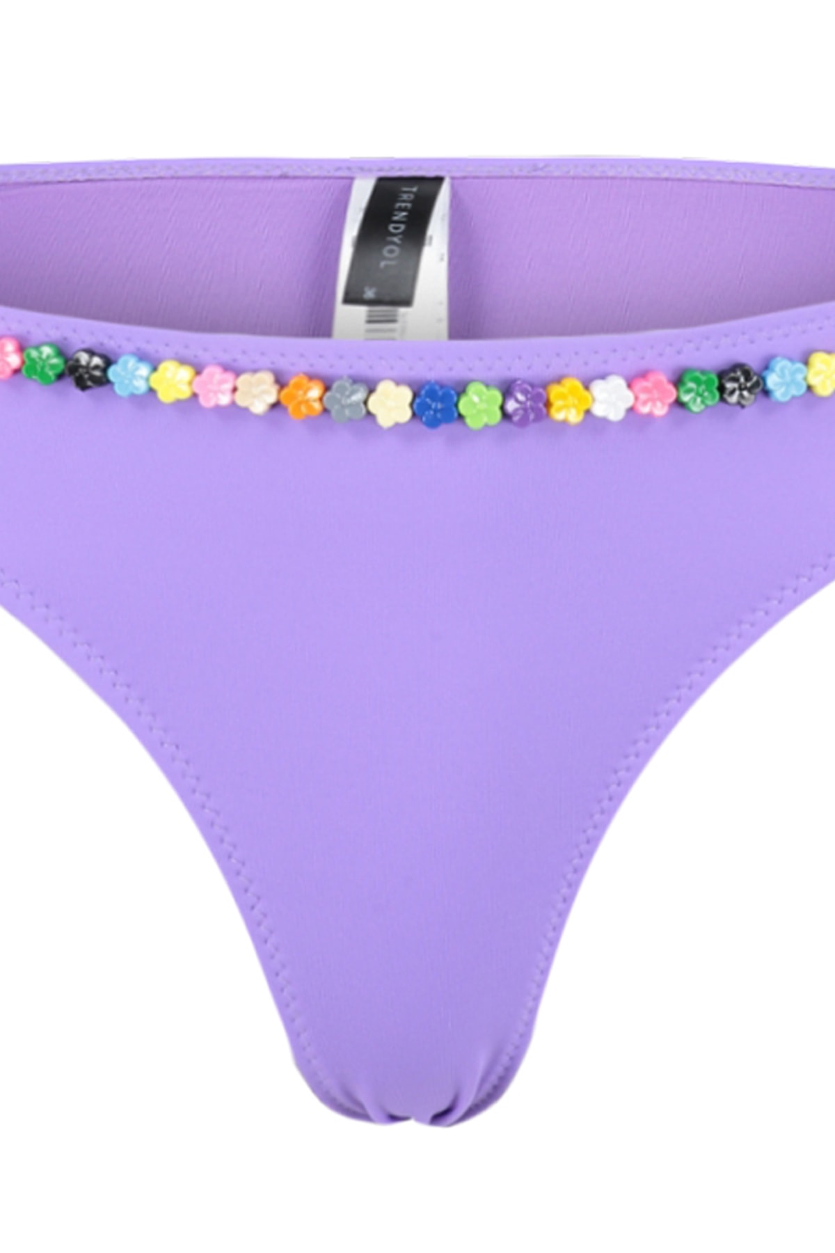Trendyol Lilac mărgele accesoriu picior normal Bikini fund