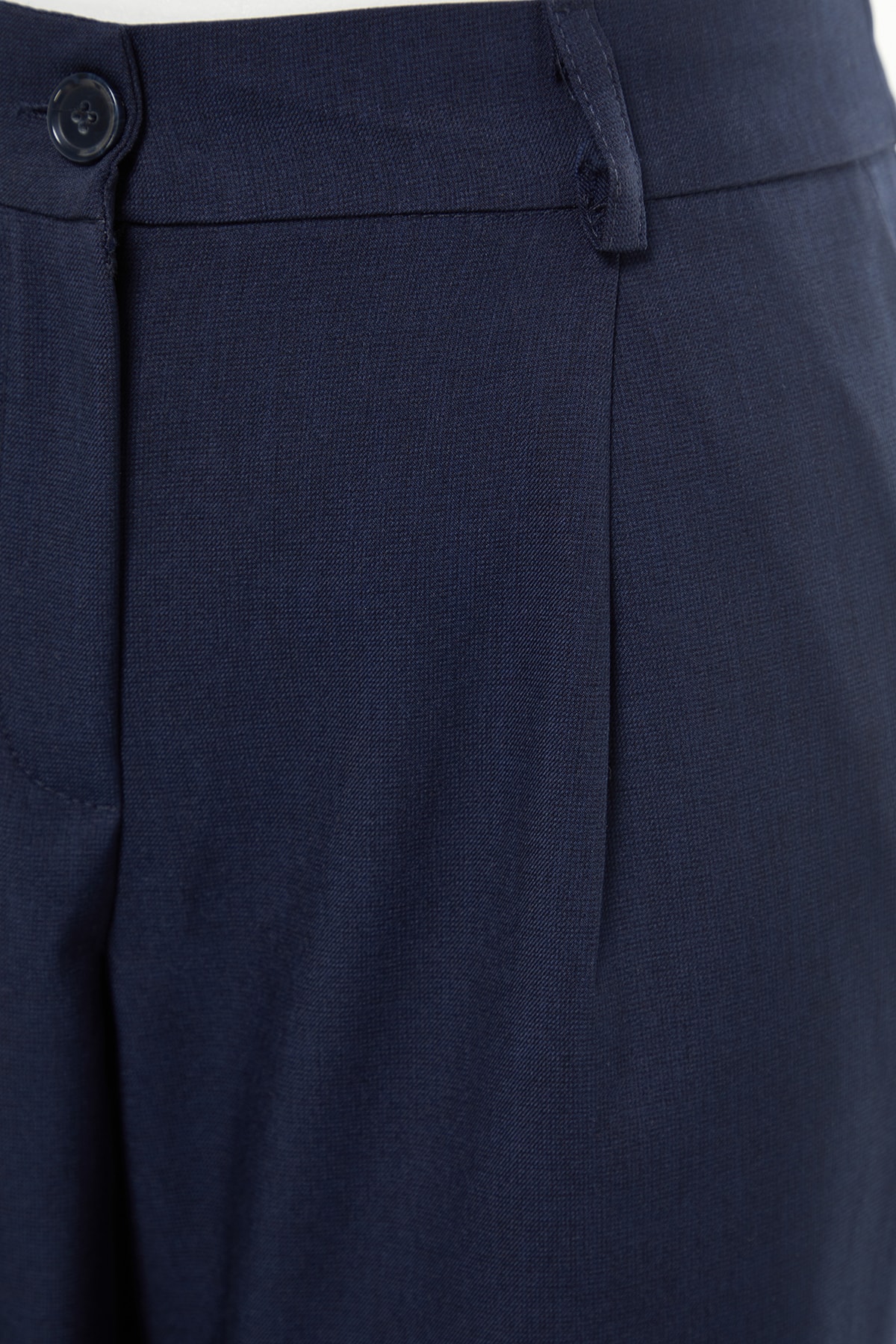 Trendyol Navy Blue Straight Cut Pantaloni țesute