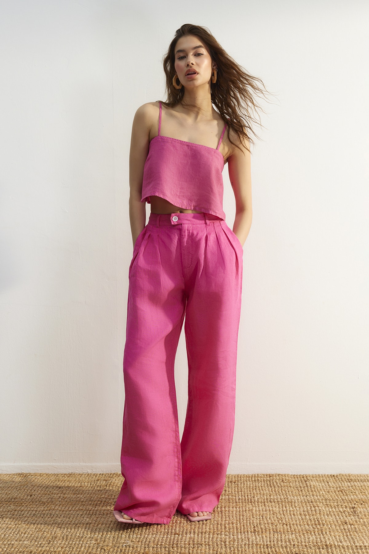 Trendyol Crop Top - Pink - Plain