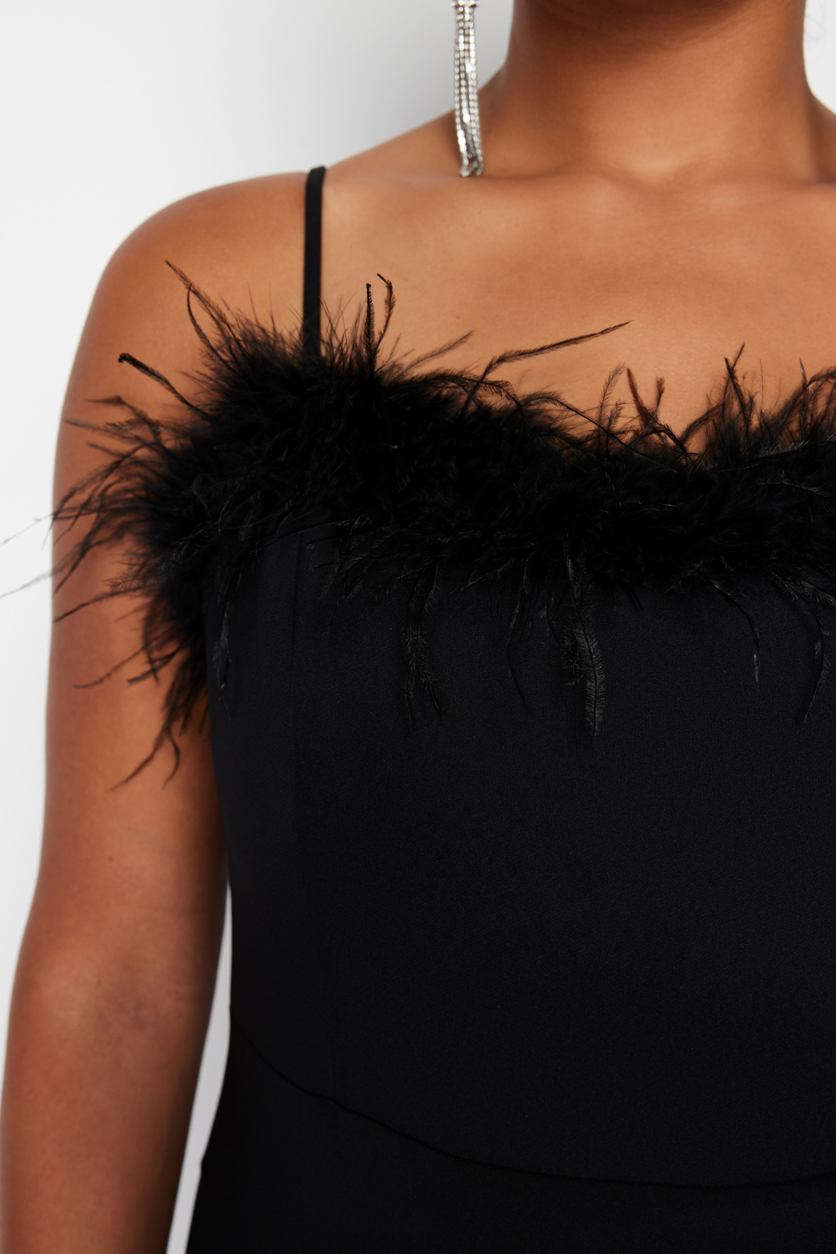 Trendyol Curve Black Finike Woven Plus Size Dress