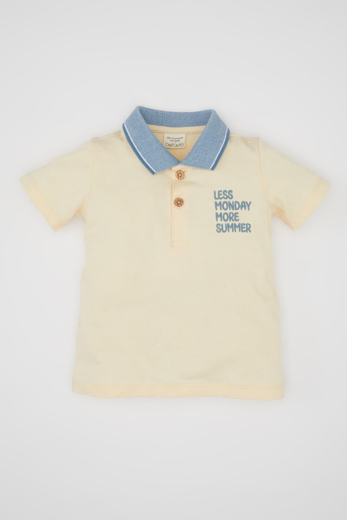 DEFACTO Baby Boy Printed Short Sleeve Polo T-Shirt