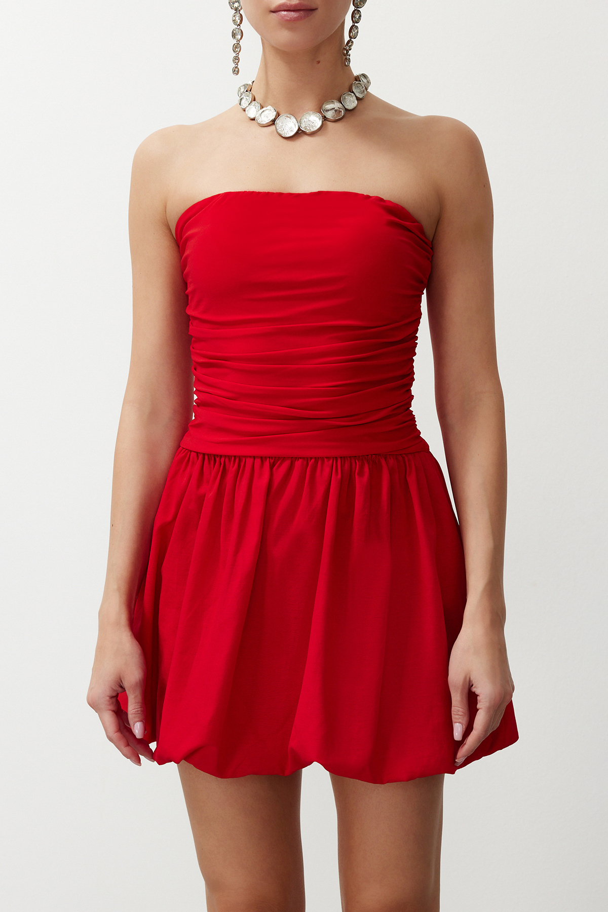 Trendyol Red A-Cut Woven Short Elegant Evening Dress