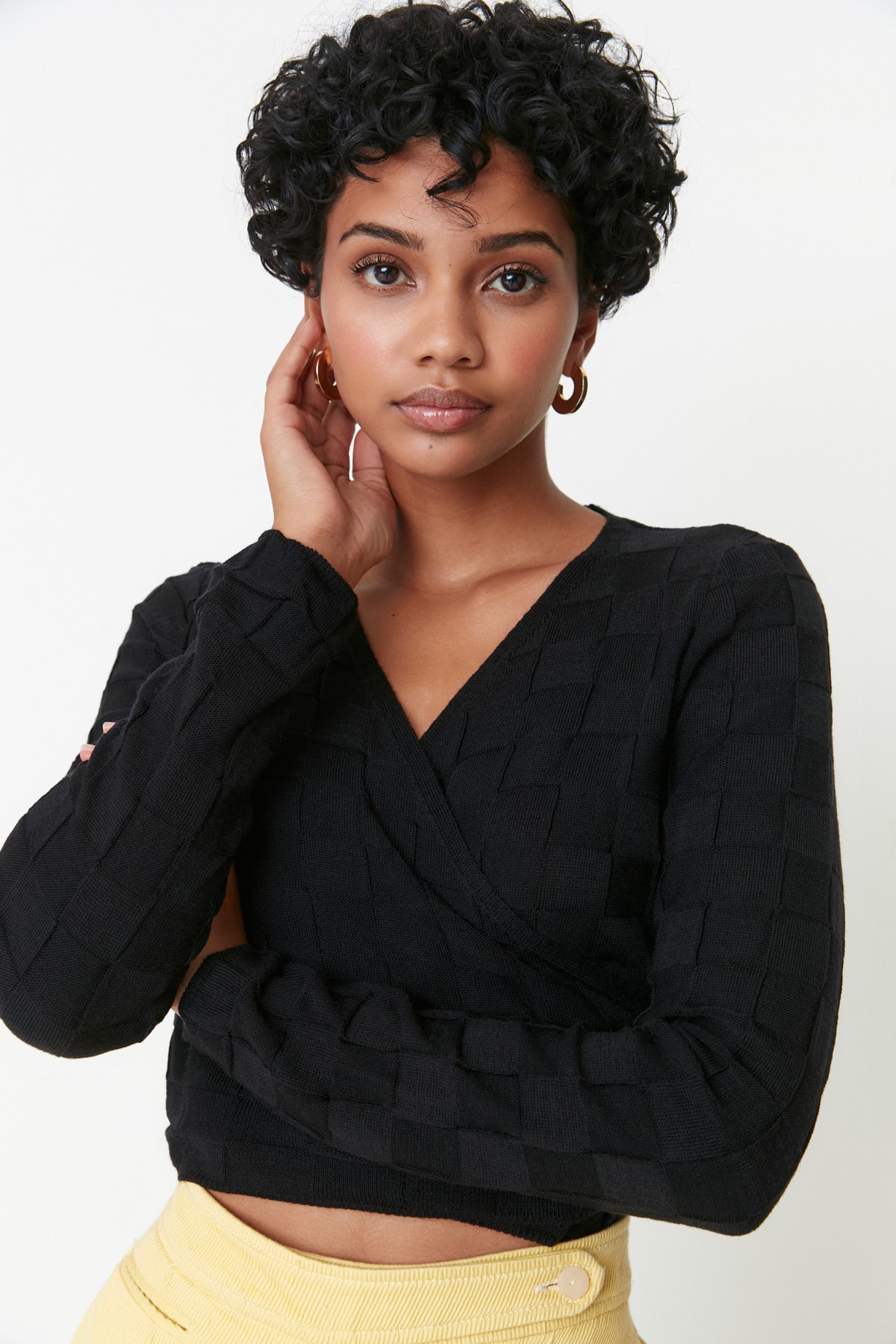 Trendyol Black Tie Detailed Knitwear Sweater