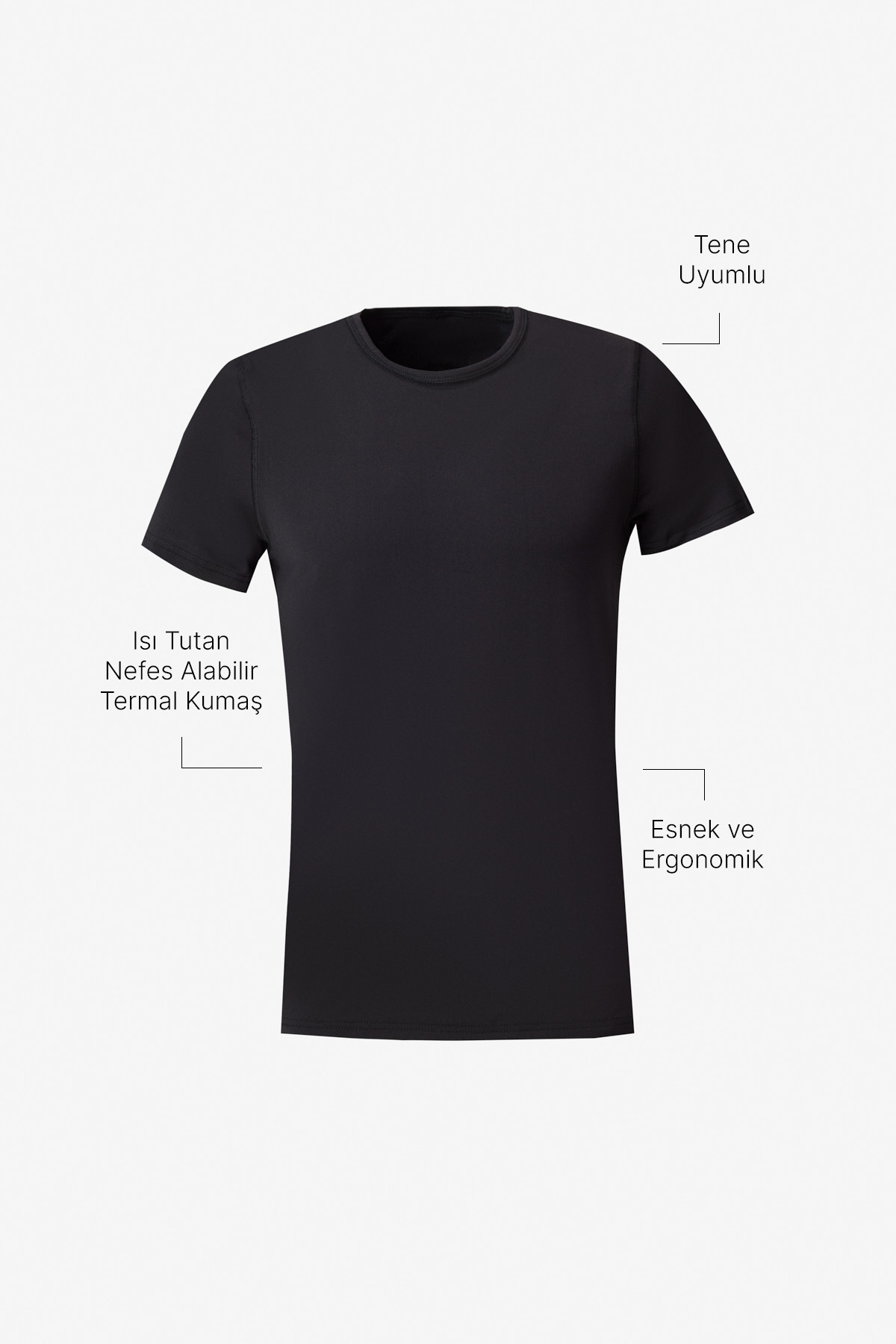 AC&Co / Altınyıldız Classics Men's Black Standard Fit Normal Cut Warmth Retaining Breathable Flexible Thermal Underwear T-Shirt im Sale-ac&co / altınyıldız classics 1