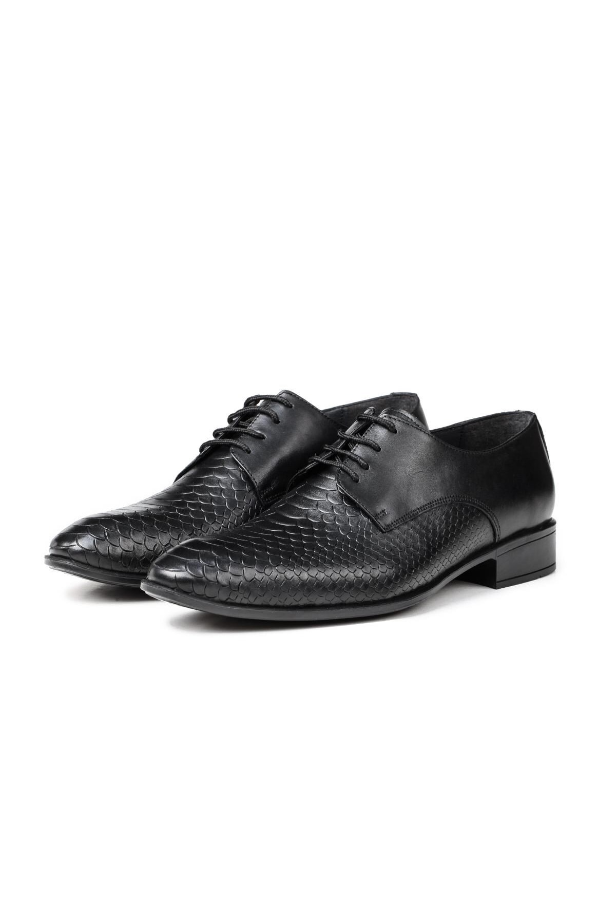 Levně Ducavelli Croco Genuine Leather Men's Classic Shoes, Derby Classic Shoes, Lace-Up Classic Shoes.