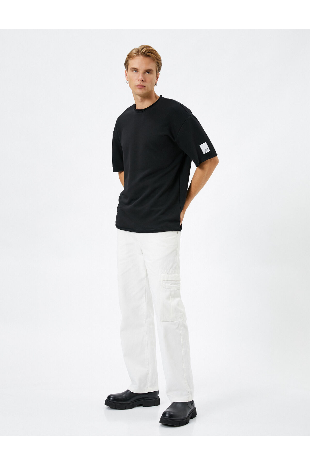 Koton Basic T-Shirt Crew Neck Short Sleeve Label Printed