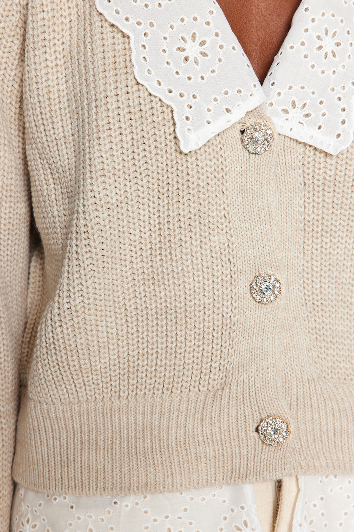 Trendyol Stone Crop Garnitură Tricotaje detaliate Cardigan