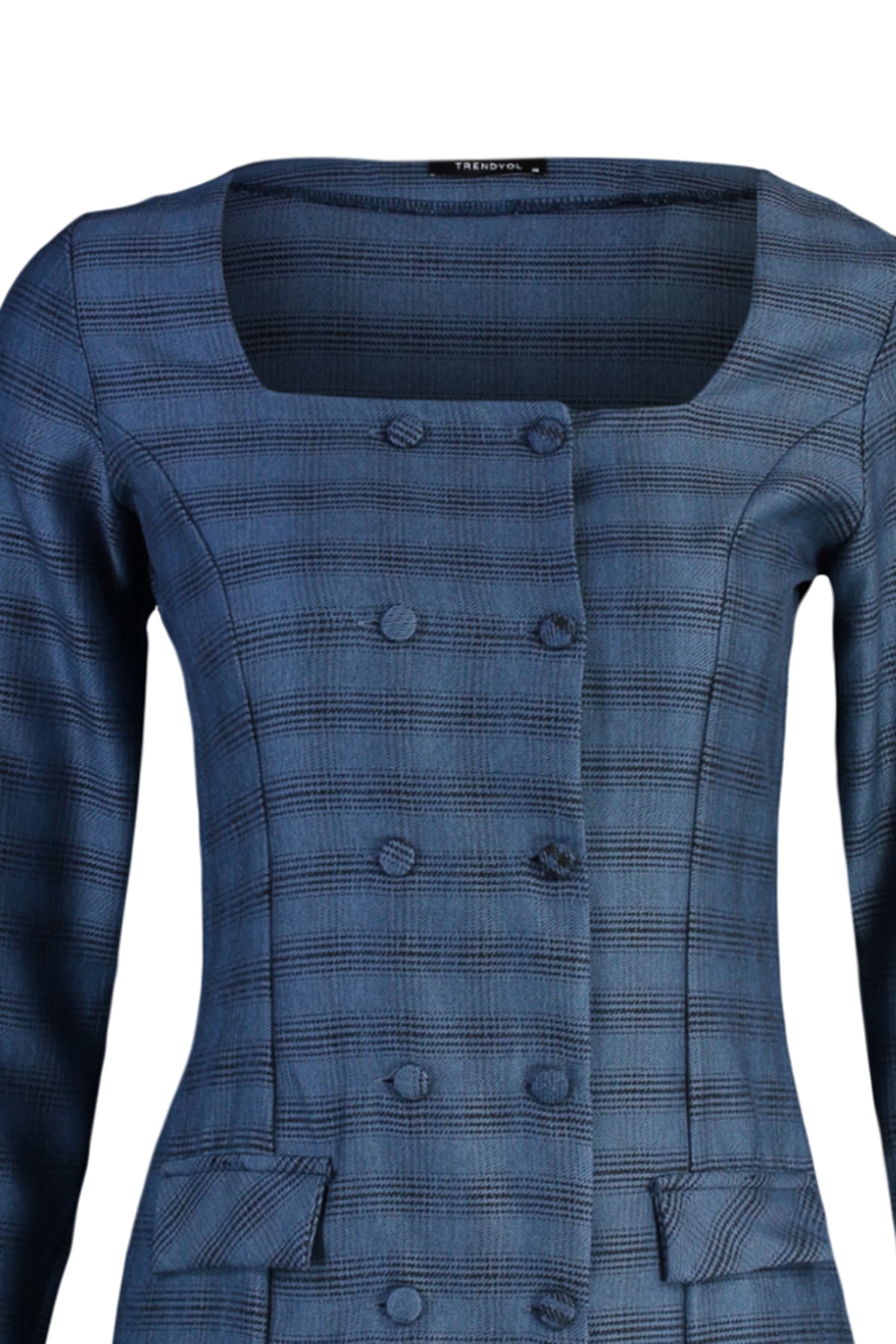 Rochie țesută cu centură Trendyol bleumarin