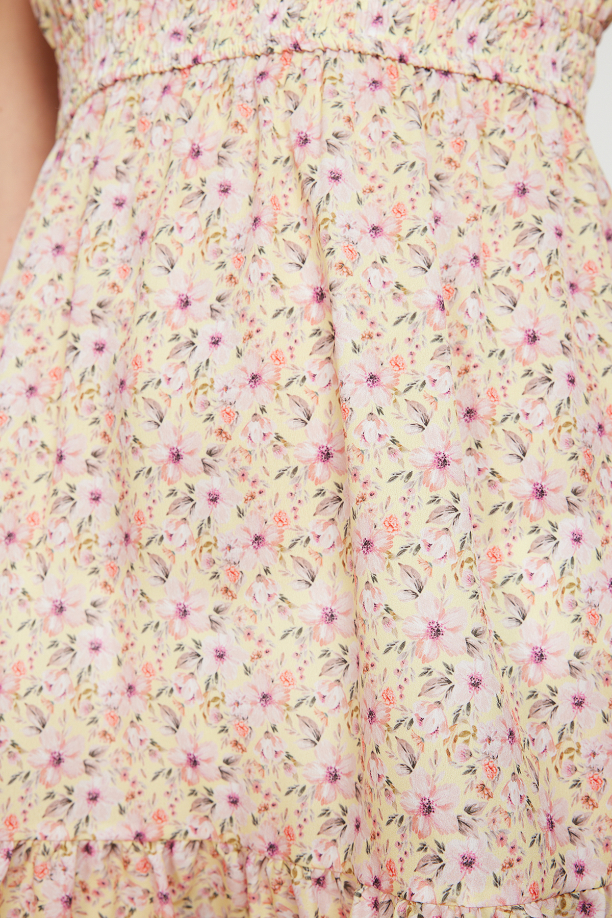 Trendyol Multicolored Skirt Flounced Floral Strap Mini Woven Dress