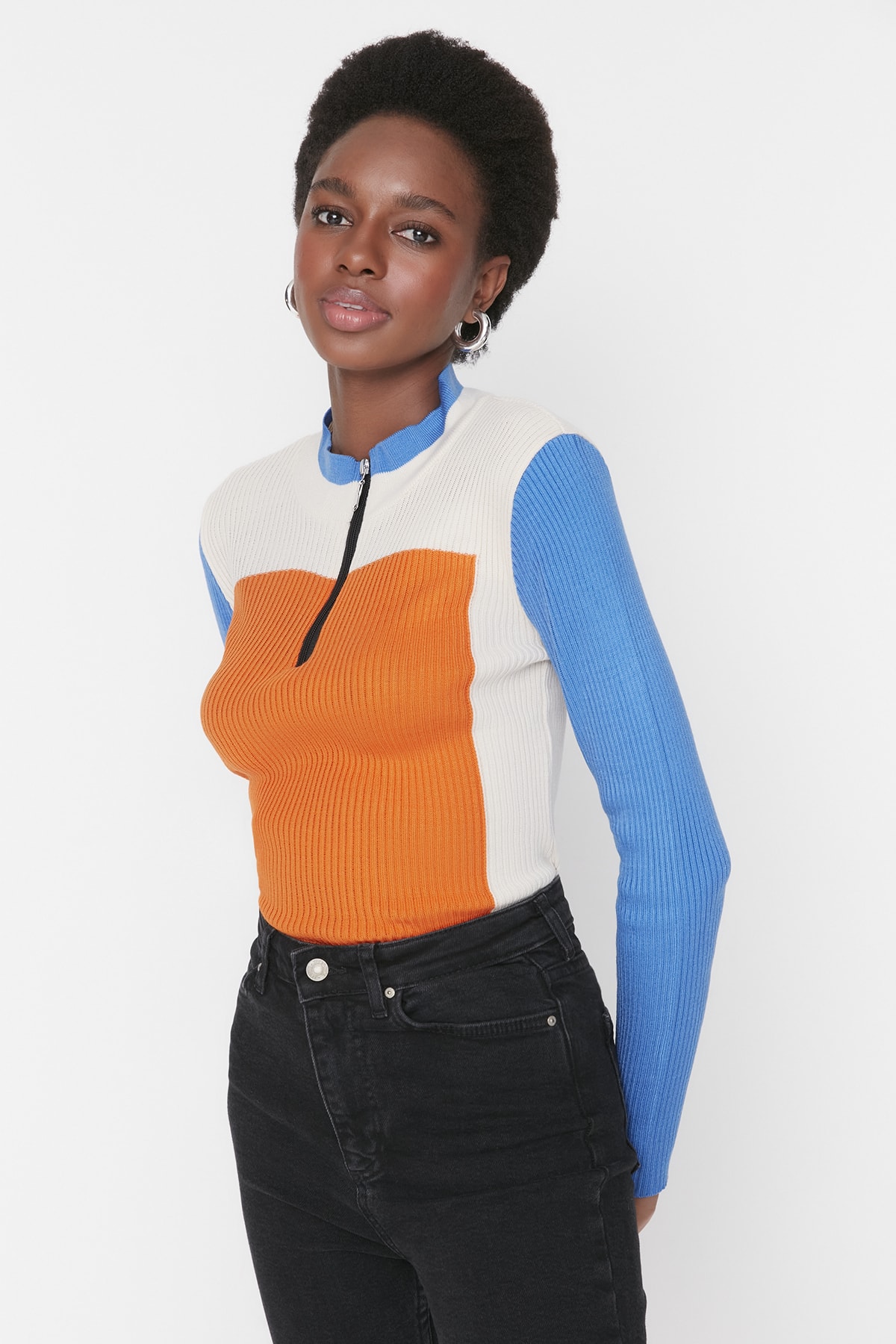 Trendyol Sweater - Orange - Slim fit