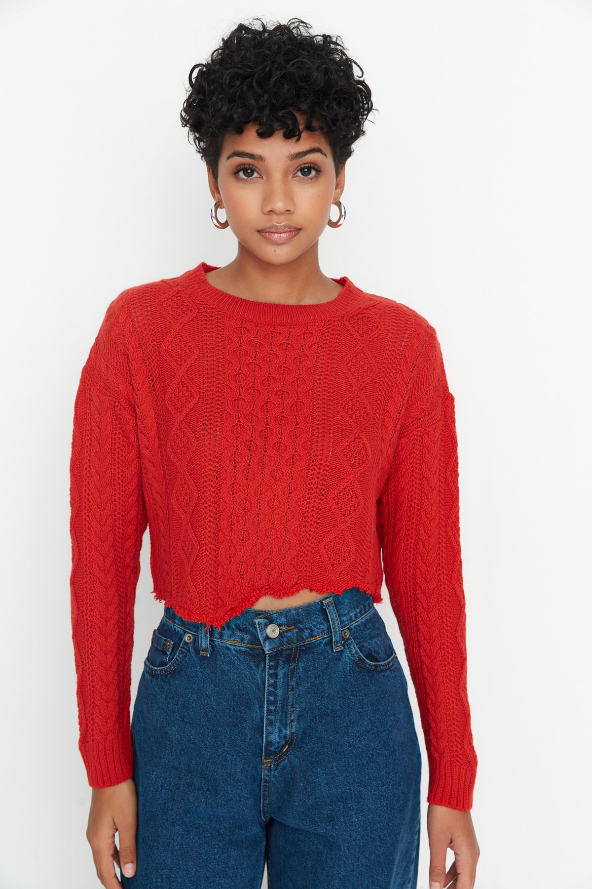 Trendyol Sweater - Red - Regular fit