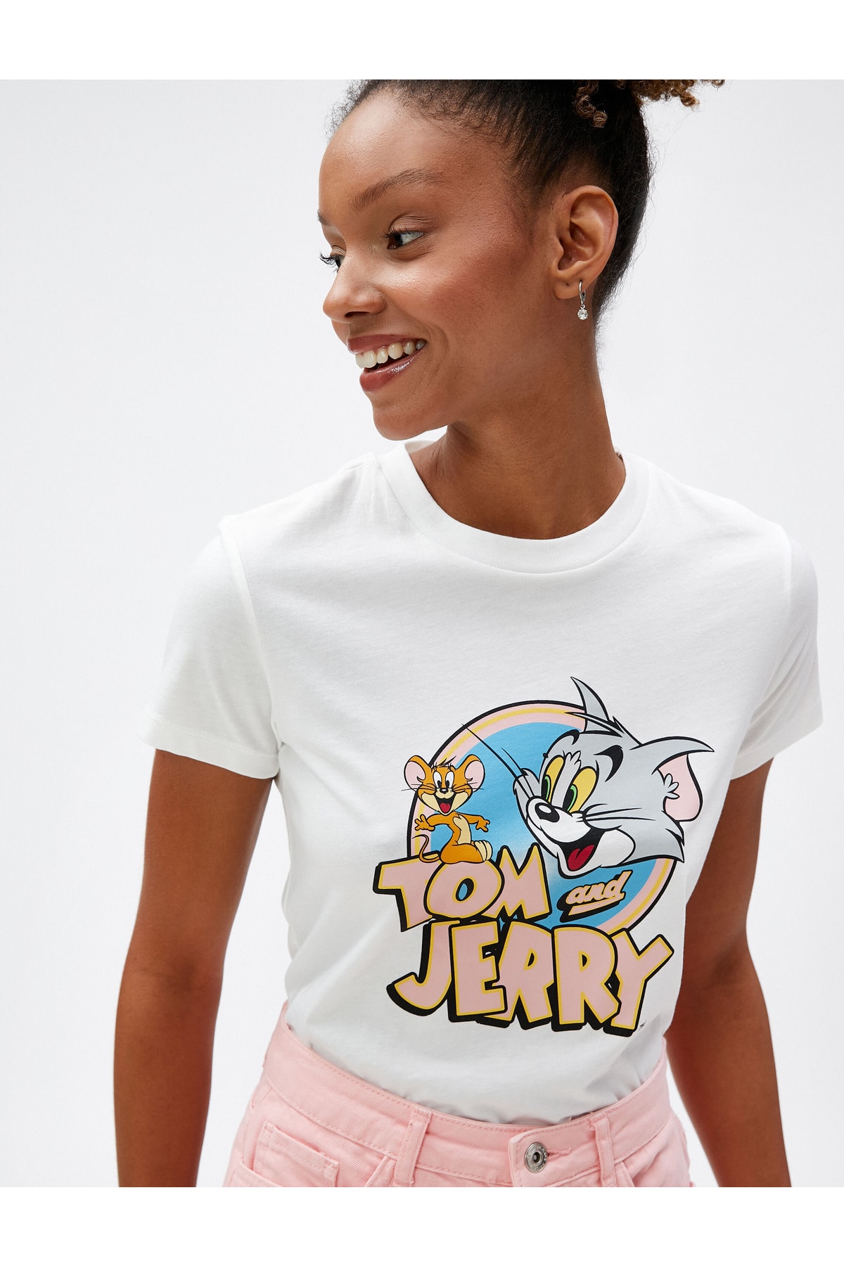 Koton Tom And Jerry Printed T-Shirt Licensed Crew Neck Short Sleeved