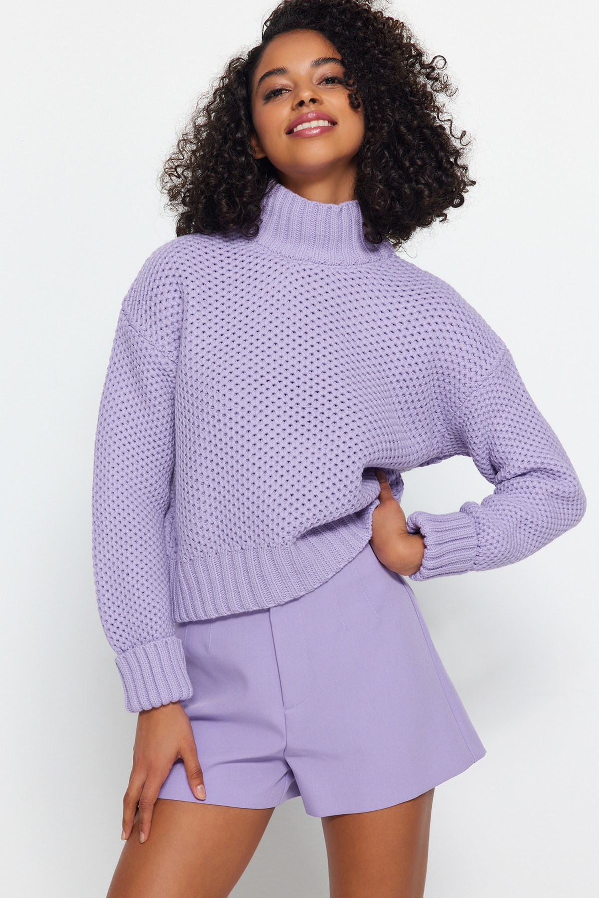 Trendyol Sweater - Purple - Regular fit
