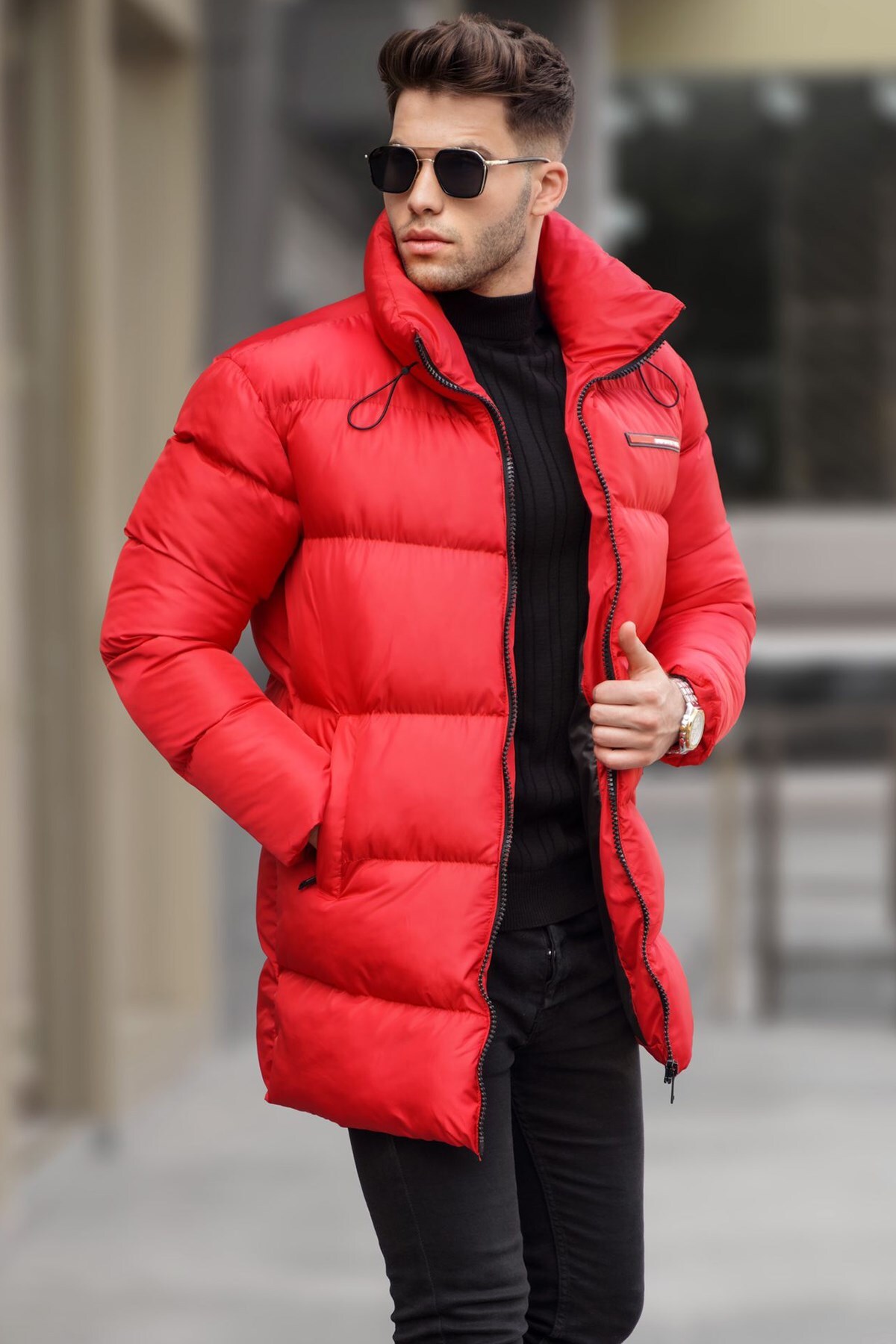 Madmext Red Basic Puffer Jacket 5776