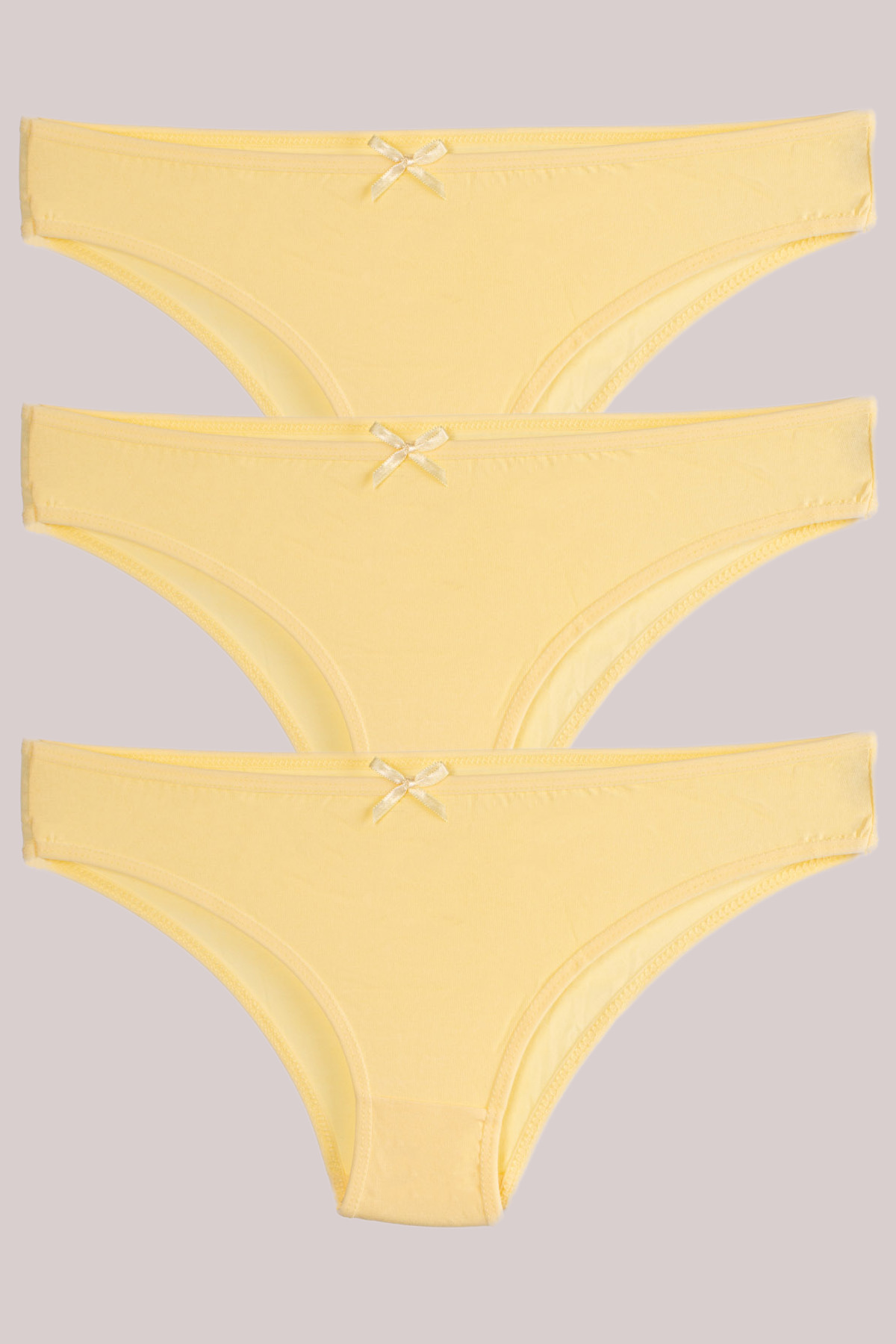 Levně armonika 3-Pack Women's Yellow Cotton Lycra Briefs