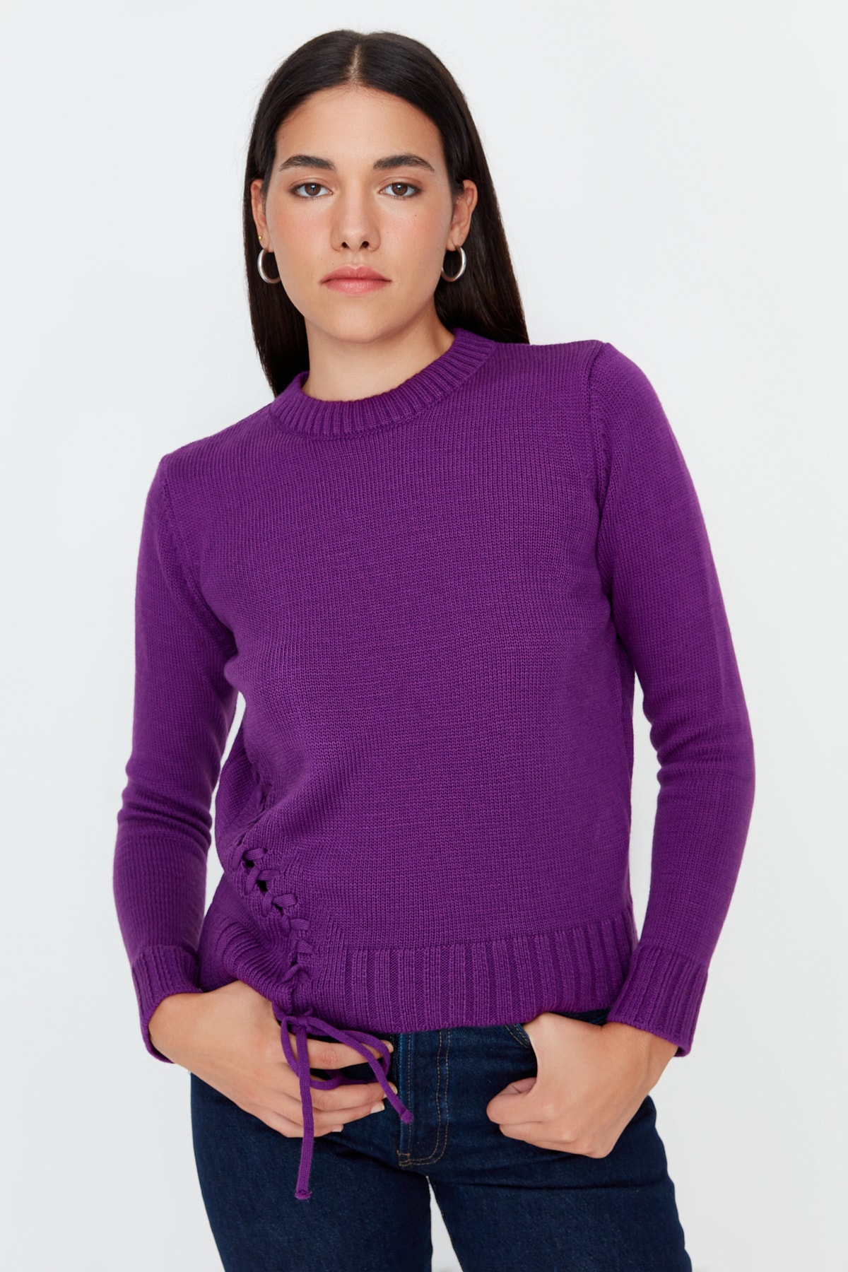 Trendyol Sweater - Purple - Regular fit