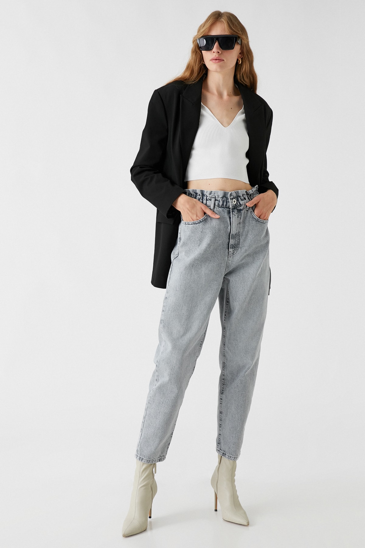 Koton High Waisted Jeans Slightly Skinny Legs - Mom Jeans