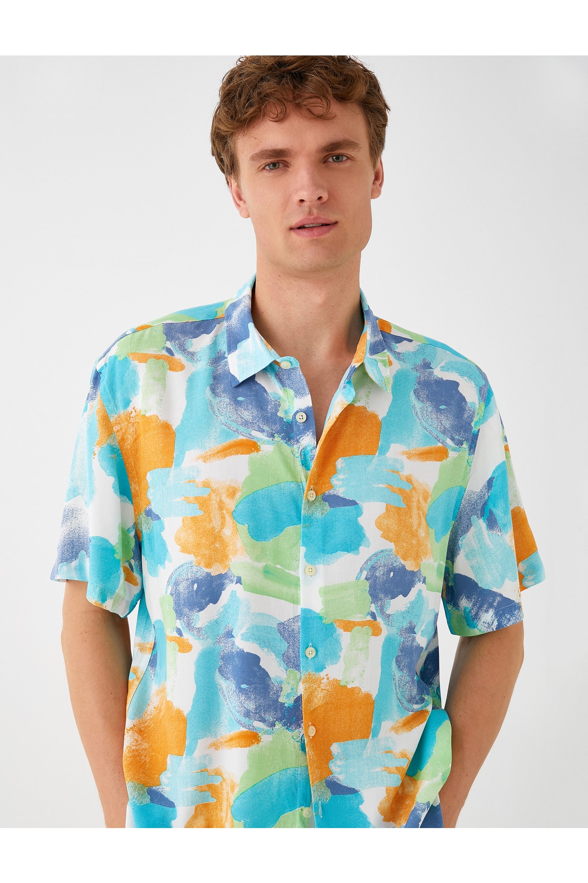 Koton Patterned Shirt with Short Sleeves