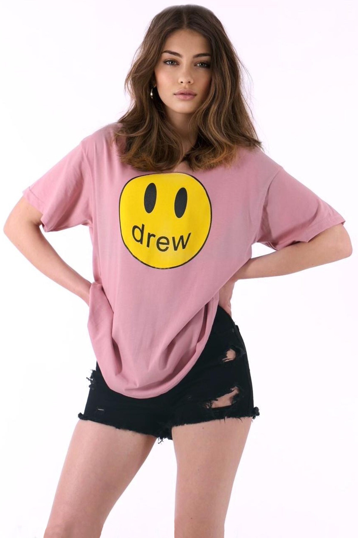 Levně Madmext Mad Girls Pink Printed T-Shirt