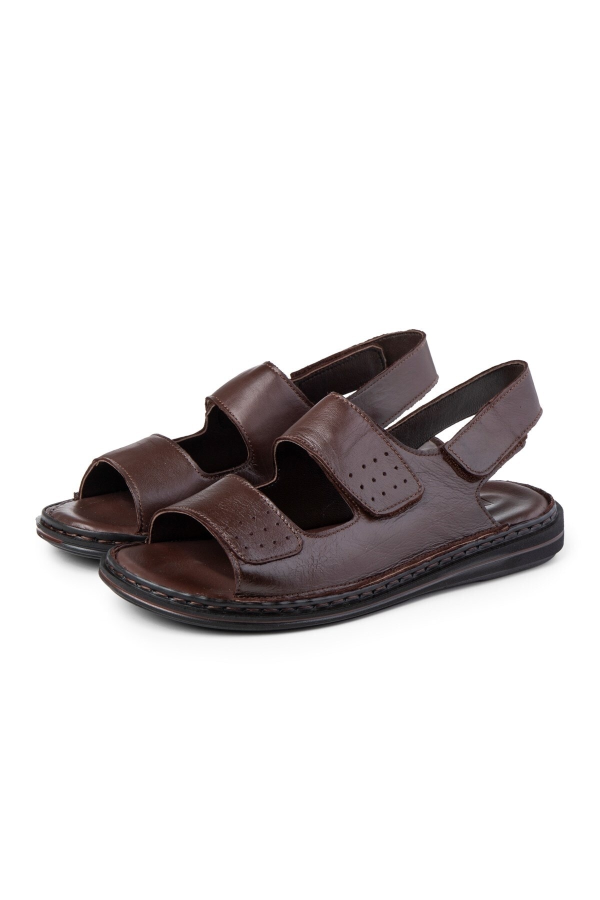 Ducavelli Luas Men's Genuine Leather Sandals, Genuine Leather Sandals, Orthopedic Sole Sandals.