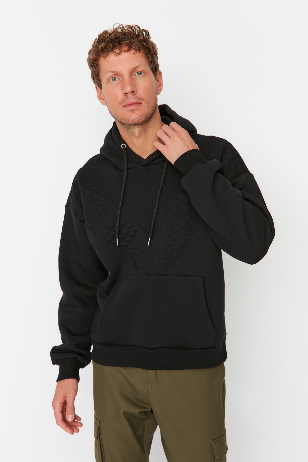 Trendyol Sweatshirt - Black - Oversize