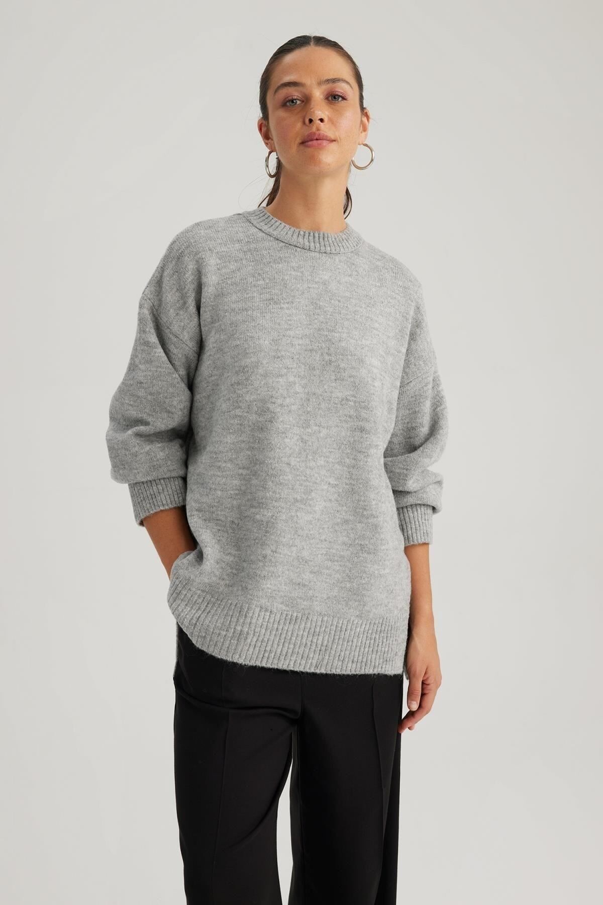 DEFACTO Relax Fit Crew Neck Sweater Tunic