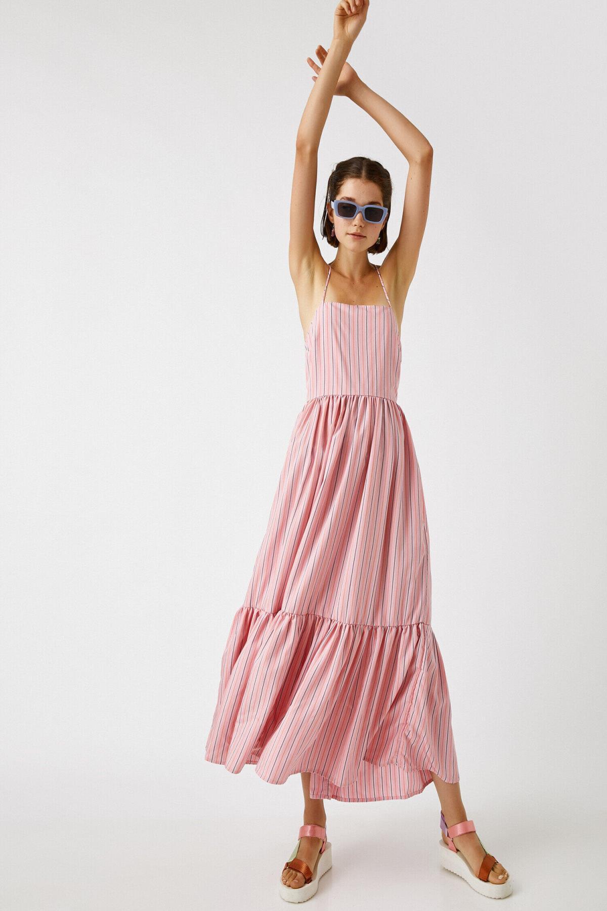 Koton femei cu dungi roz Rochie