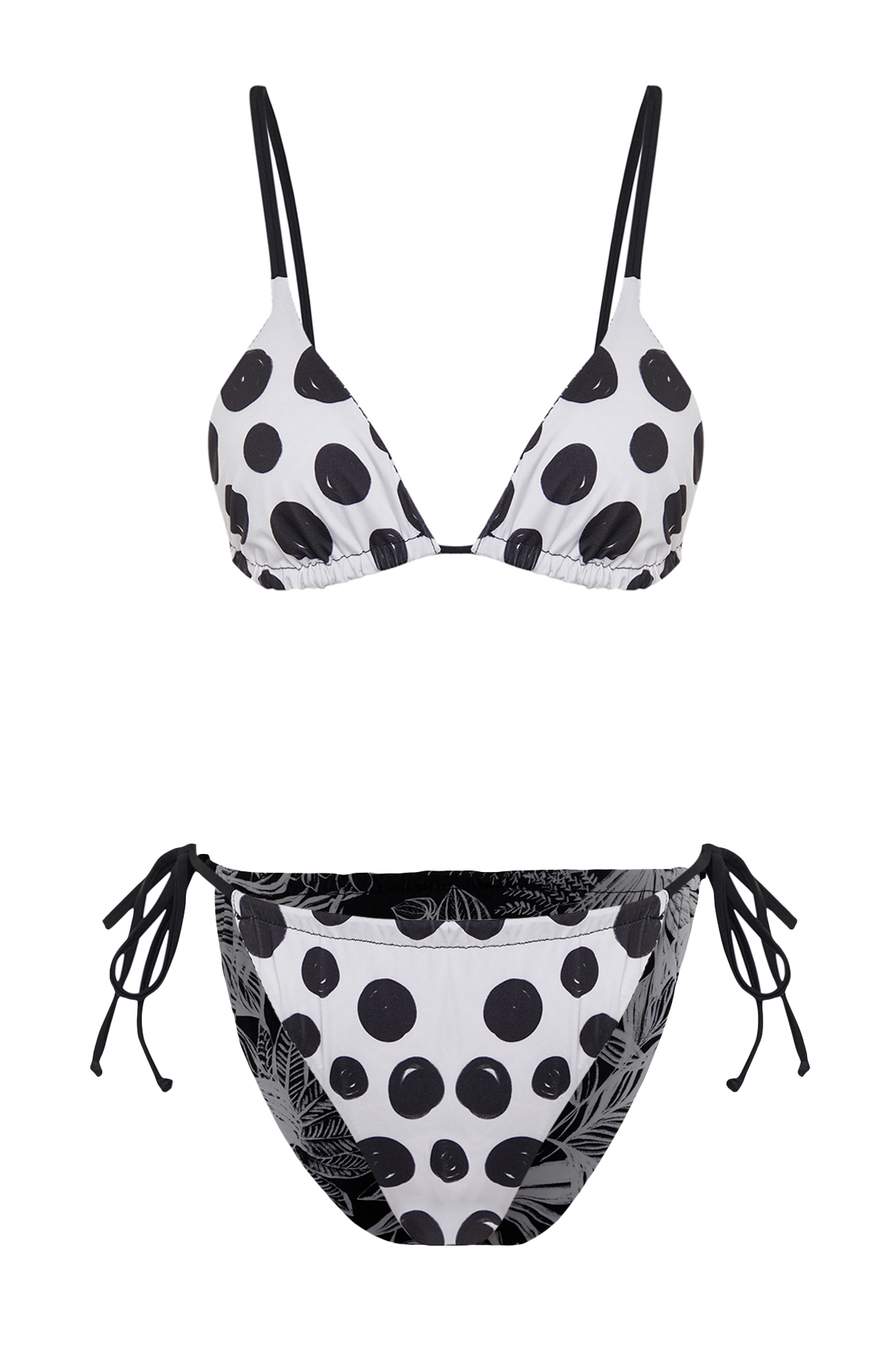 Trendyol Floral Patterned Triangle Double Sided Regular Bikini Set
