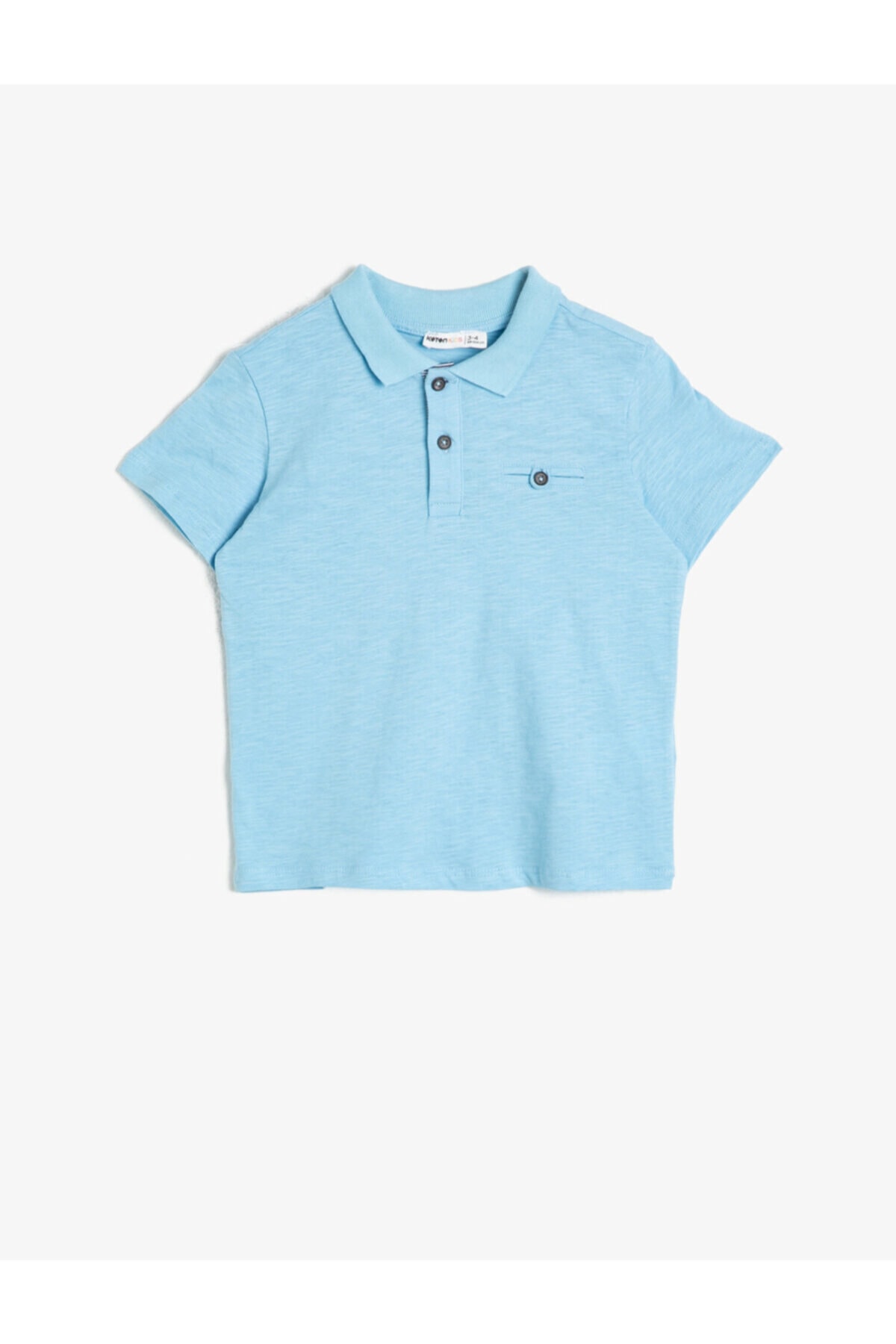 Levně Koton Polo Neck Cotton Fabric Buttoned Chest Buttoned Pocket Short Sleeve T-Shirt