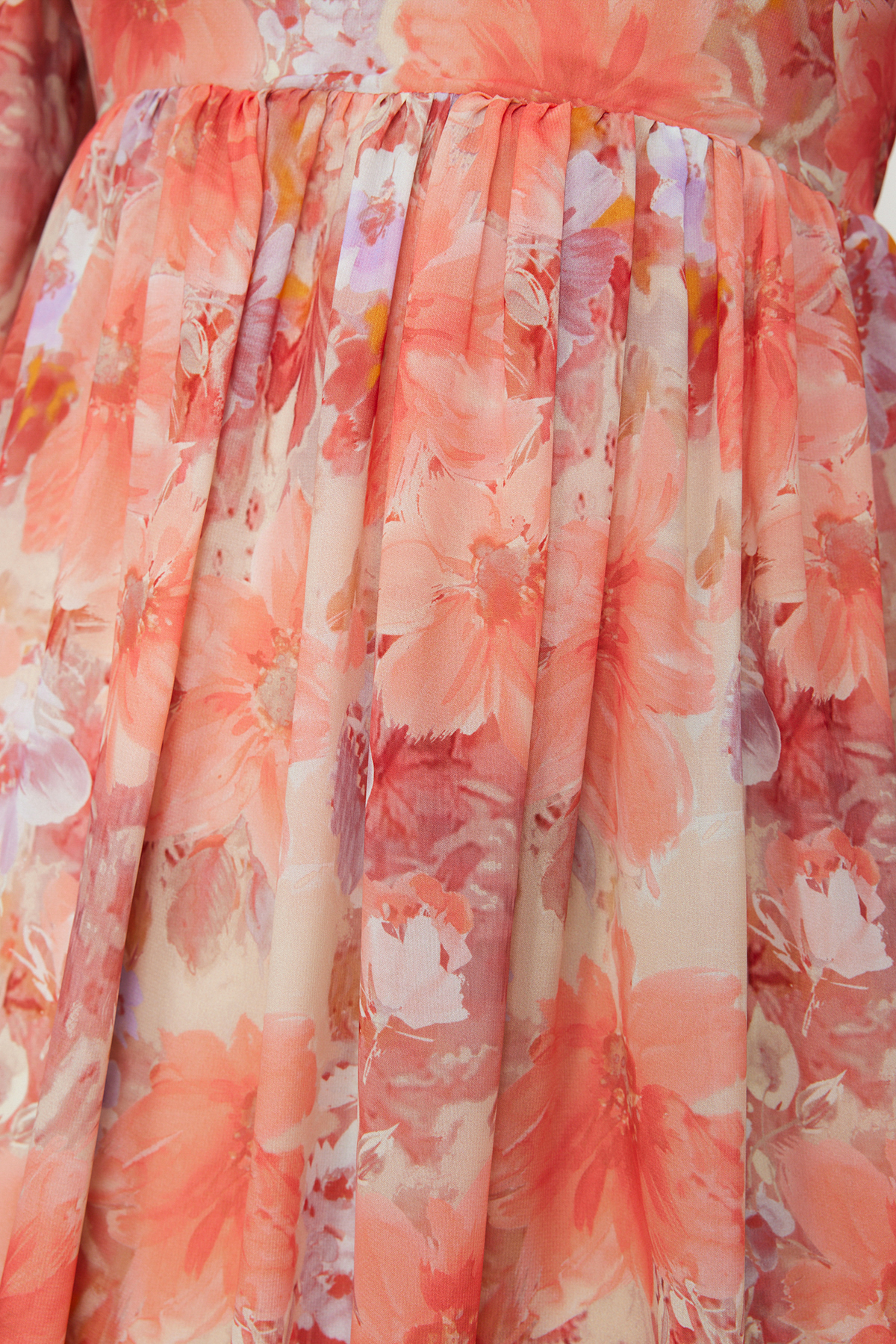 Trendyol Orange Floral Lined Woven Dress