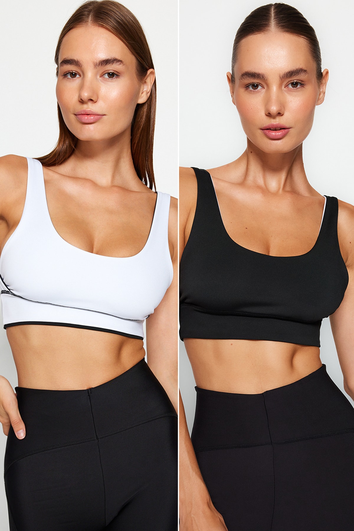 Levně Trendyol Black Medium Support/Shaping Double Sided Wearable Knitted Sports Bra
