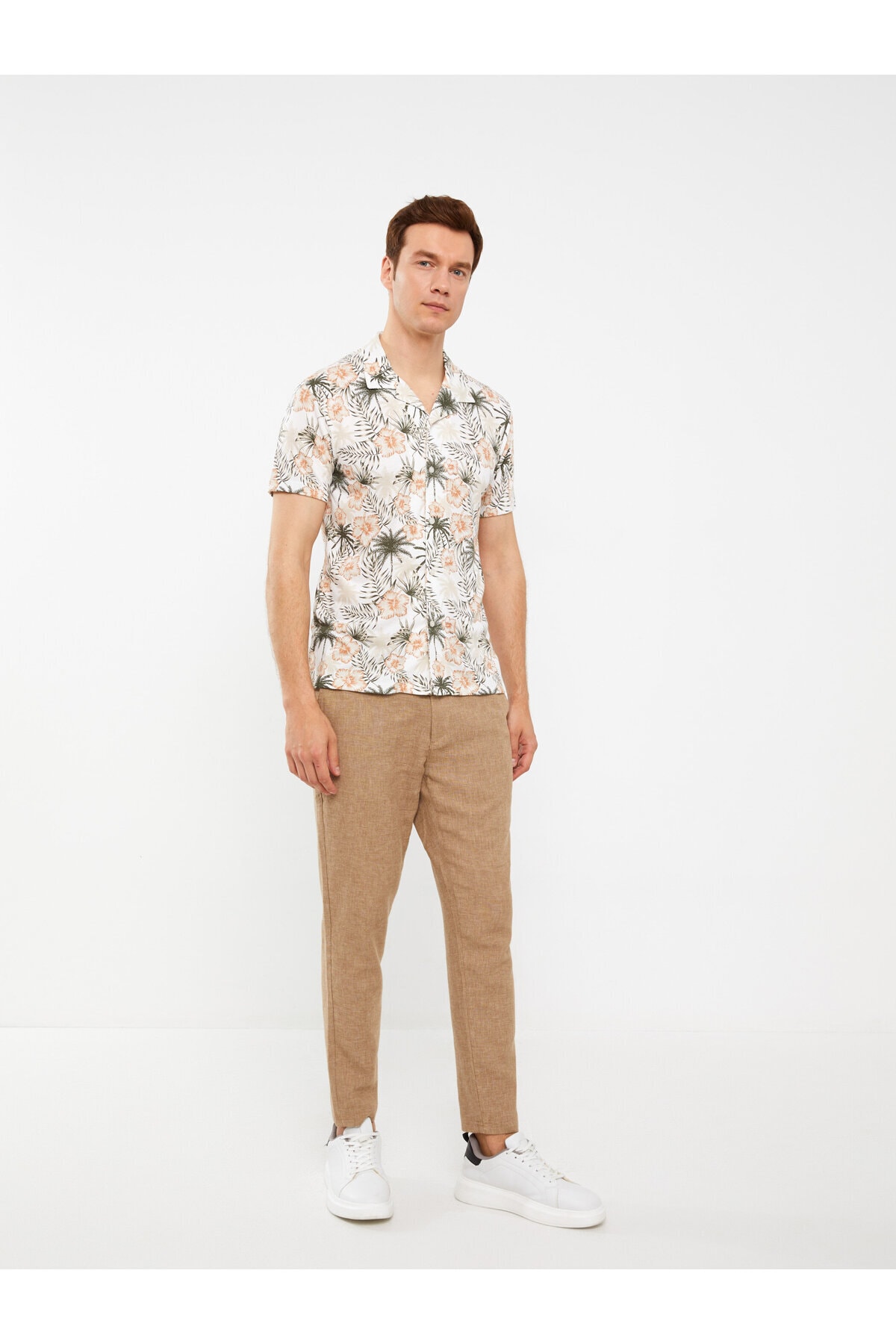 LC Waikiki Slim Fit Short Sleeve Patterned Men's Shirt