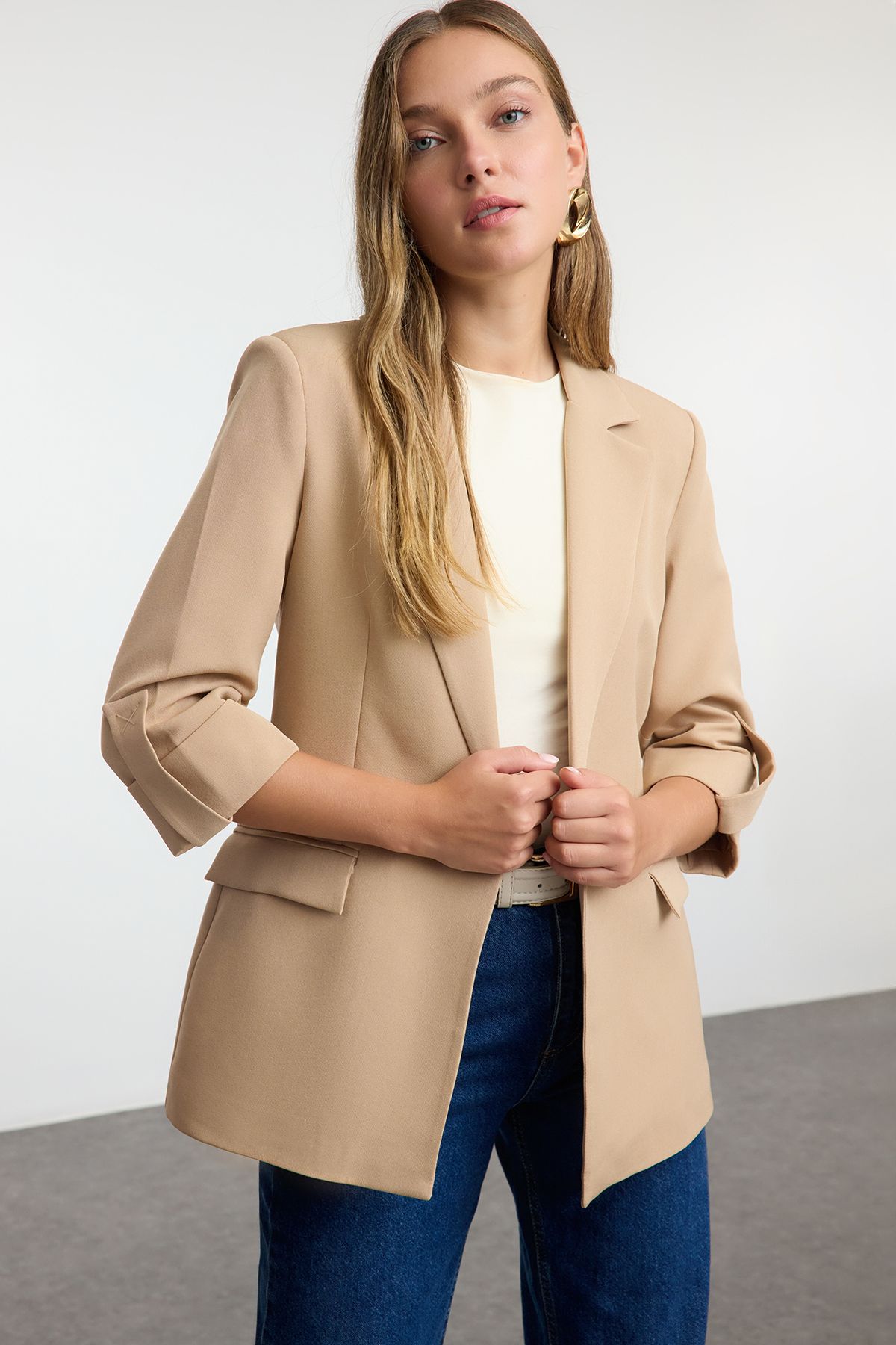 Trendyol Mink Woven Blazer Jacket