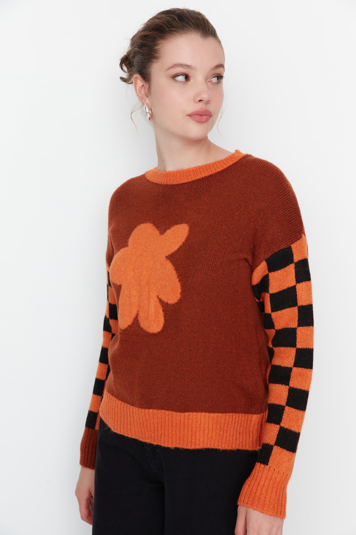 Trendyol Sweater - Brown - Regular fit