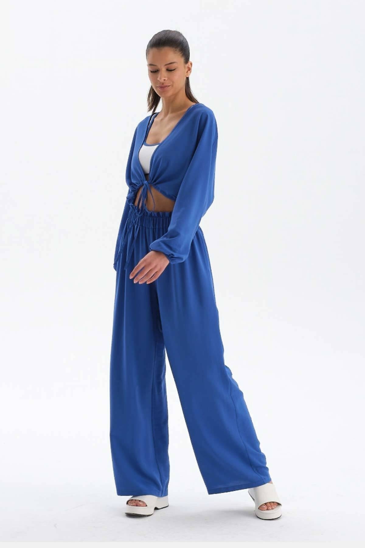 Dagi Sax Wide Leg Modal Trousers