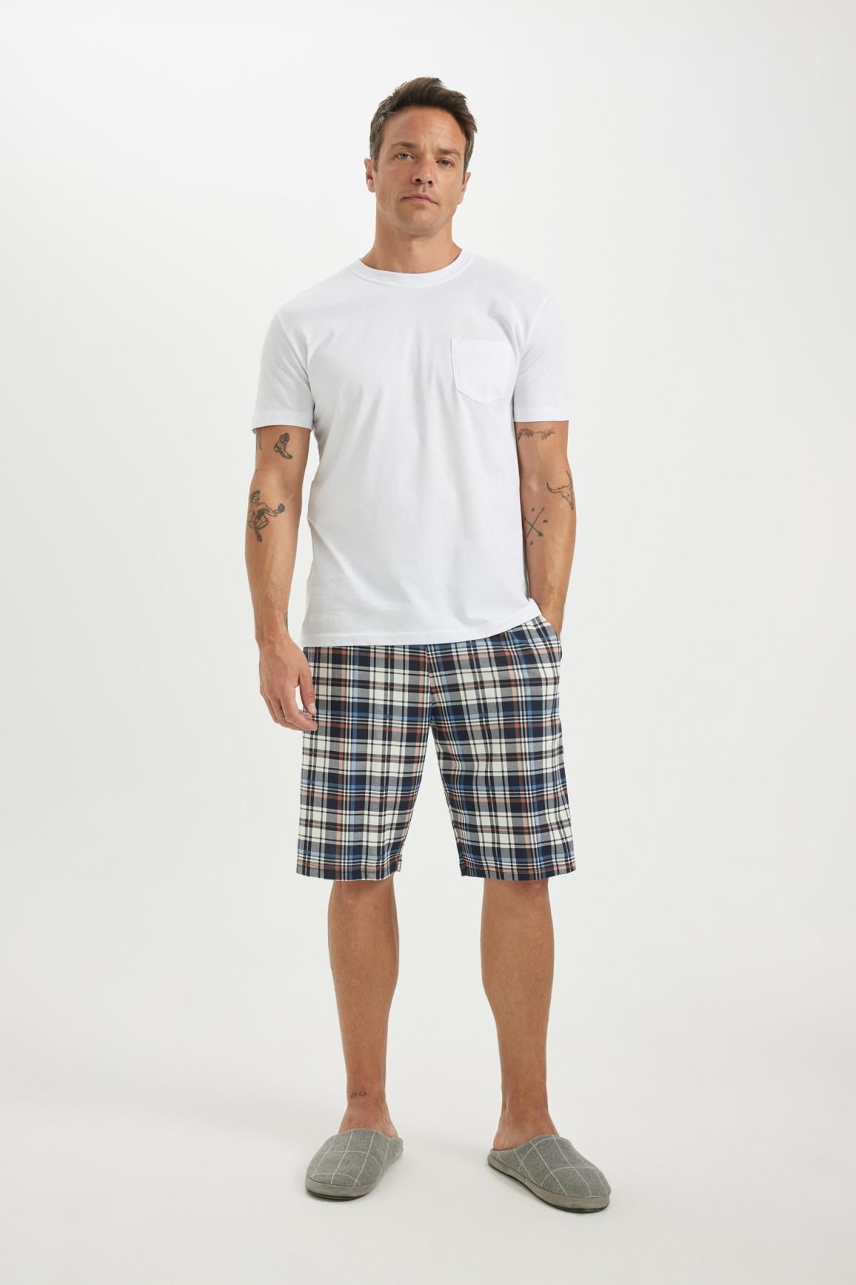 DEFACTO Regular Fit Short Sleeve Pajama Set with Shorts